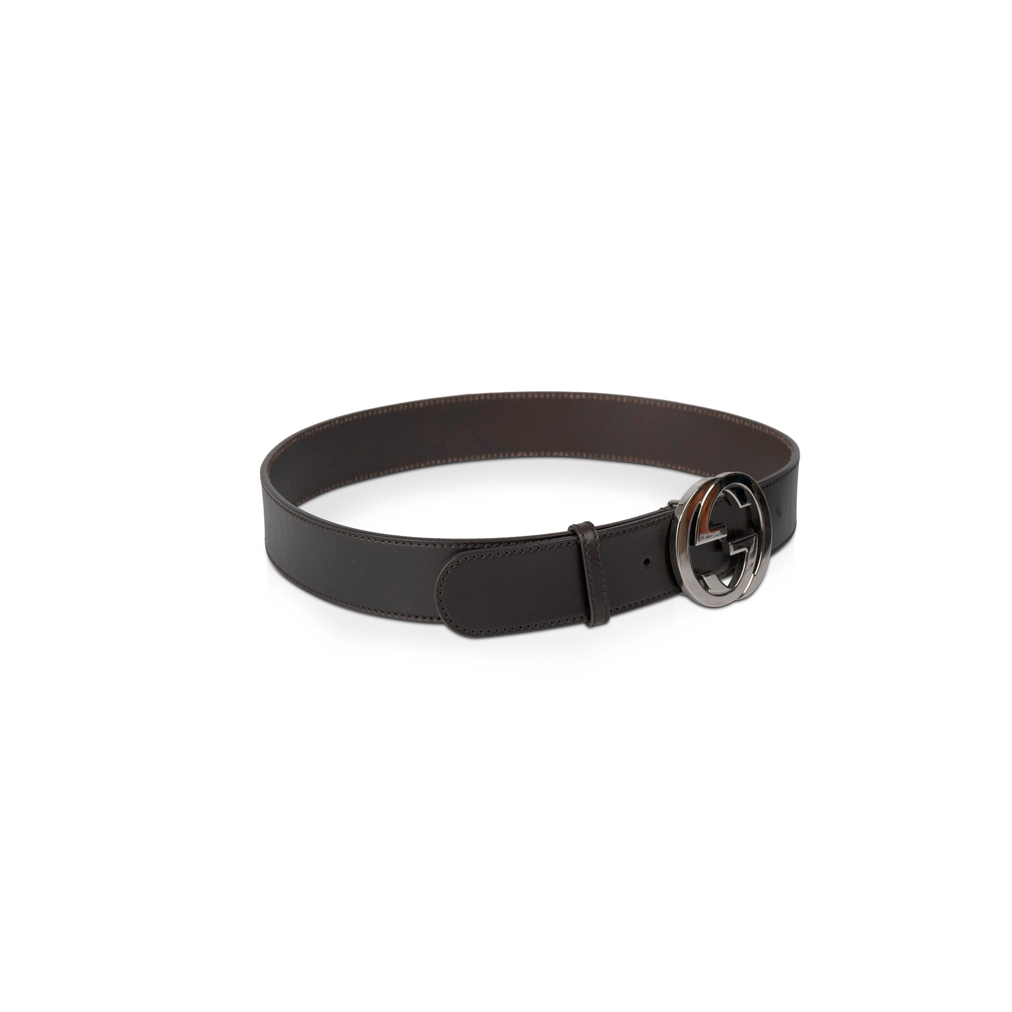 Gucci Brown Leather Interlocking G Belt