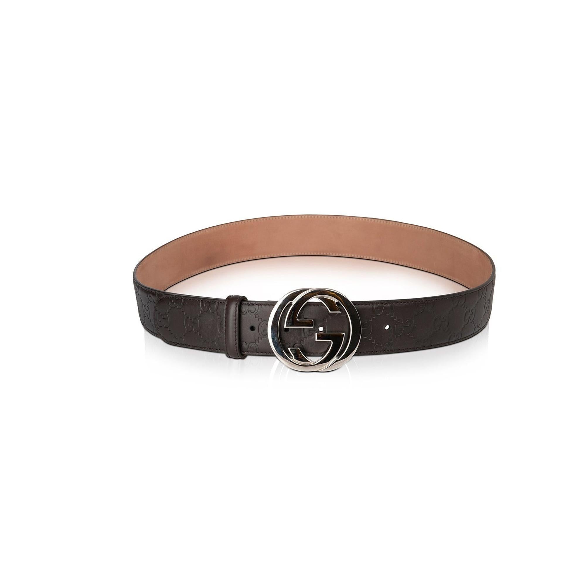 Gucci Brown Signature Leather Belt
