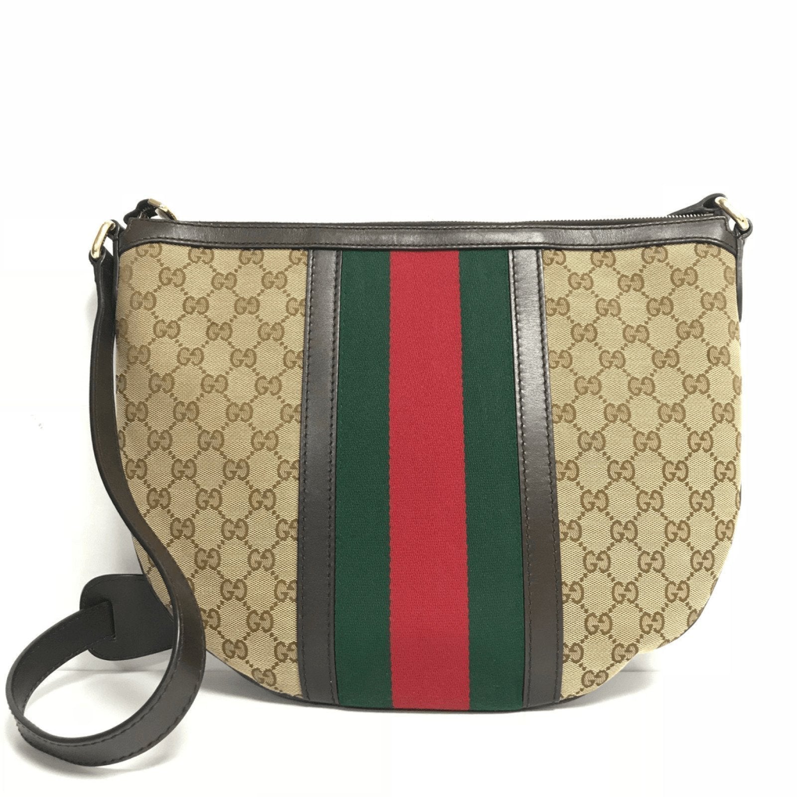 Gucci Canvas Vintage Web Saddle Messenger Bag