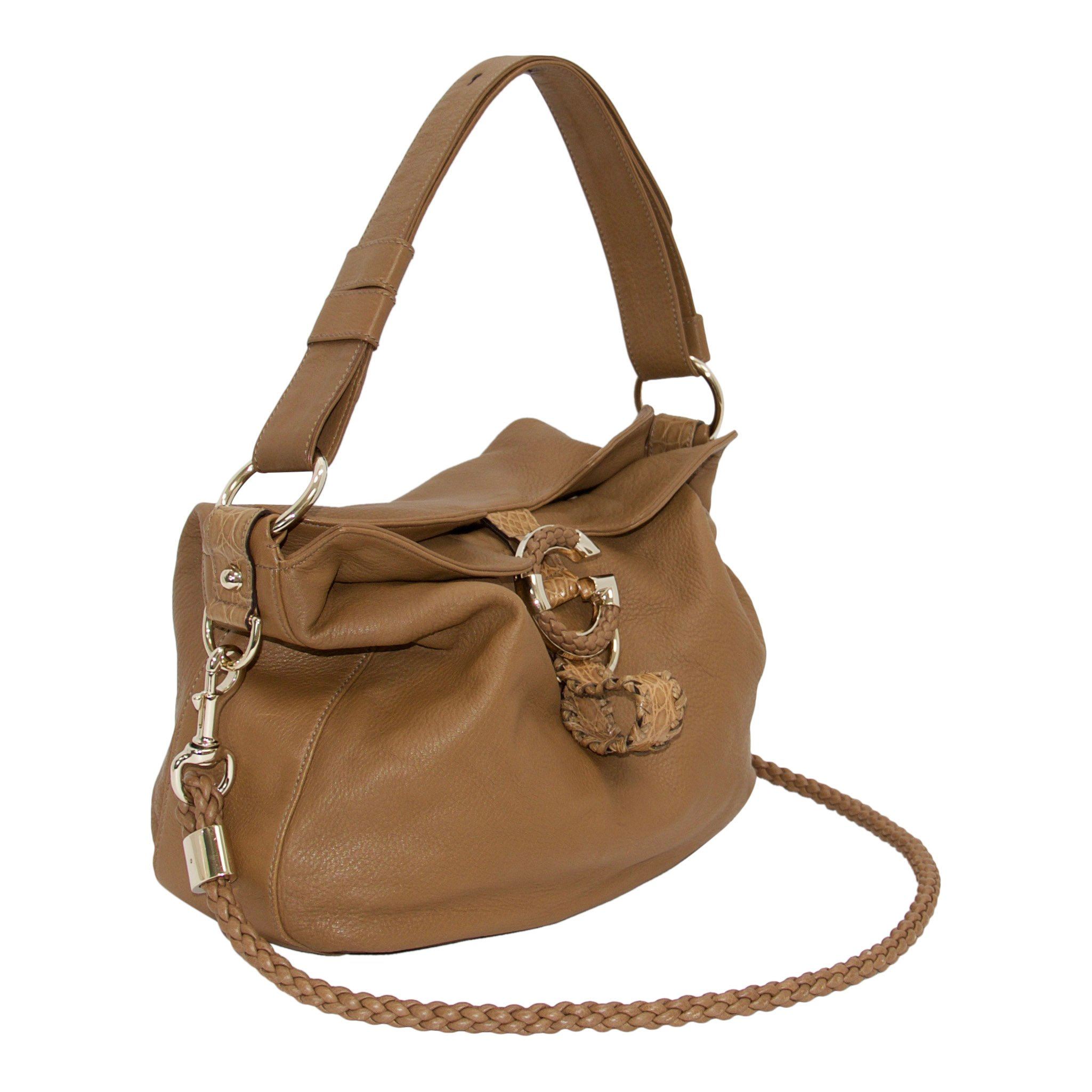 Gucci Crocodile-Trimmed G Wave Hobo