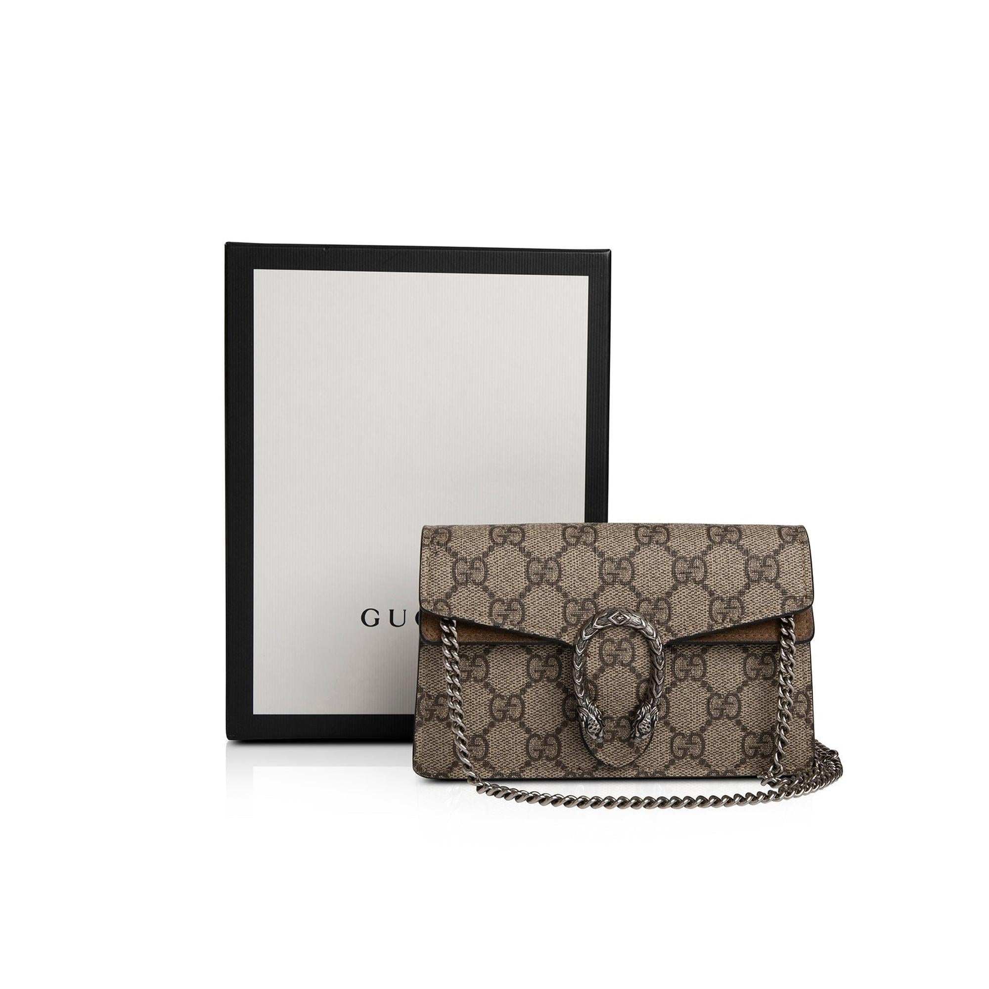 Gucci Dionysus GG Supreme Super Mini Bag w/ Box