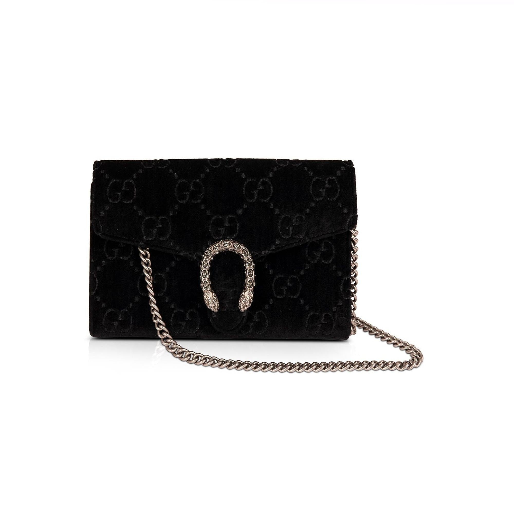 Gucci Dionysus GG Velvet Mini Wallet on Chain w/ Box