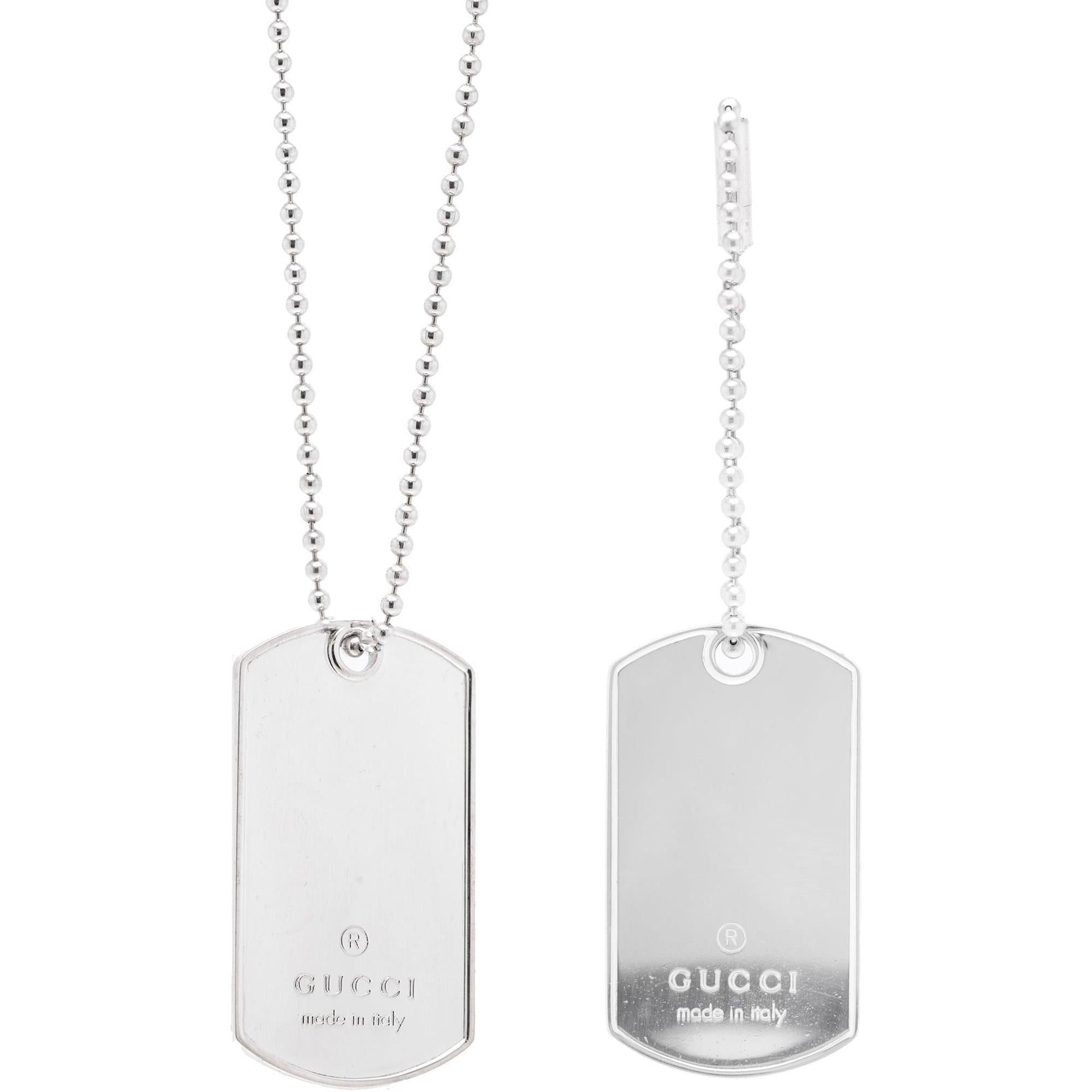 Gucci Double Dog Tag Pendant Necklace