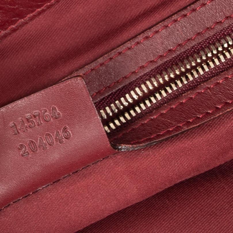 Gucci Embossed Horsebit Leather Glam Hobo