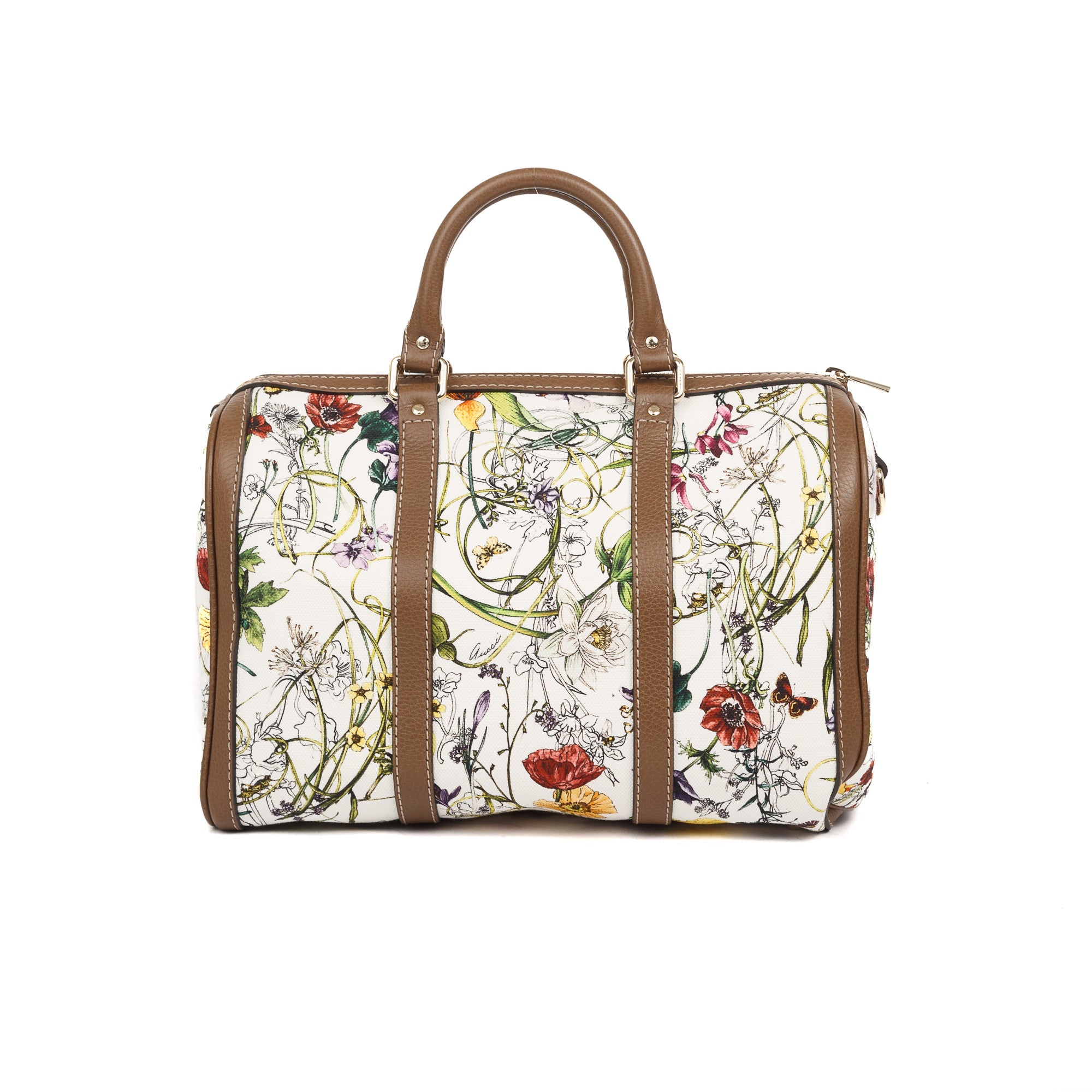 Gucci Flora Canvas Medium Joy Boston Bag w/ Strap