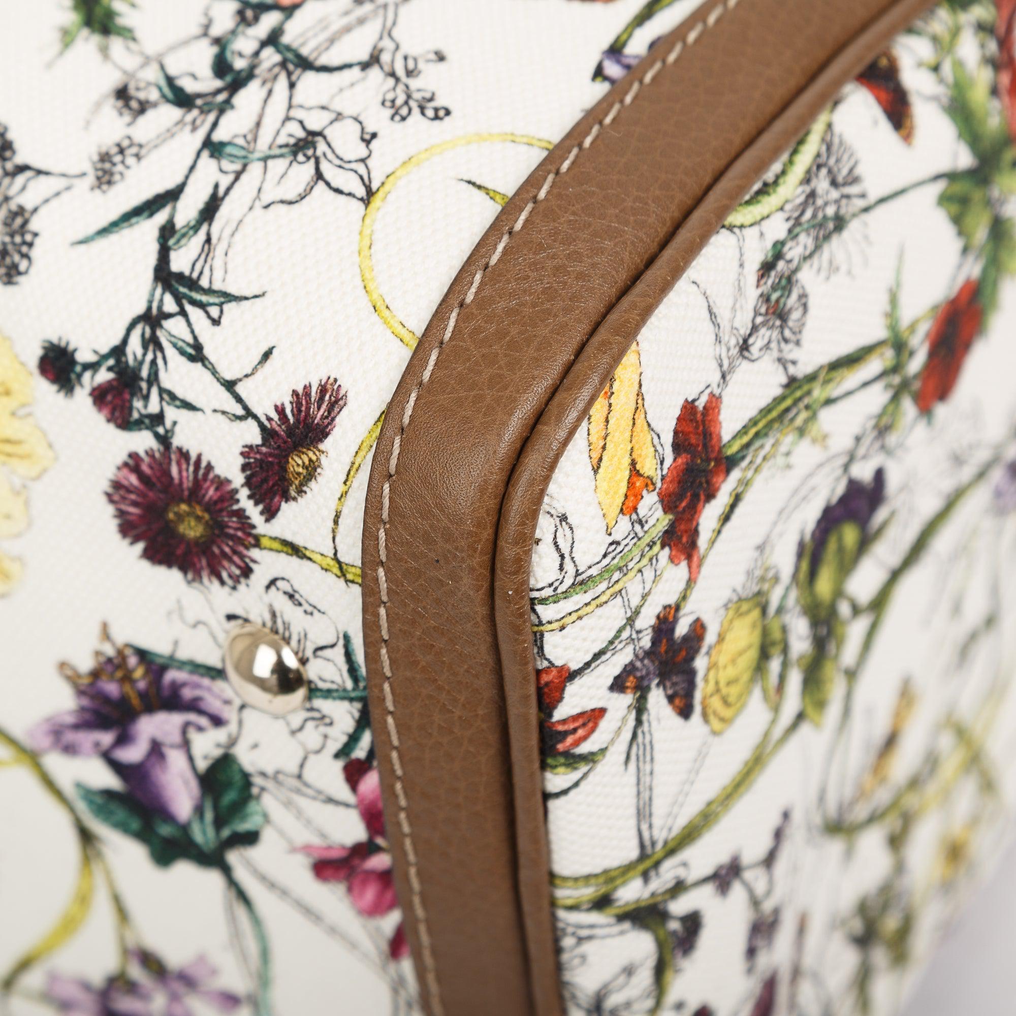 Gucci Flora Canvas Medium Joy Boston Bag w/ Strap