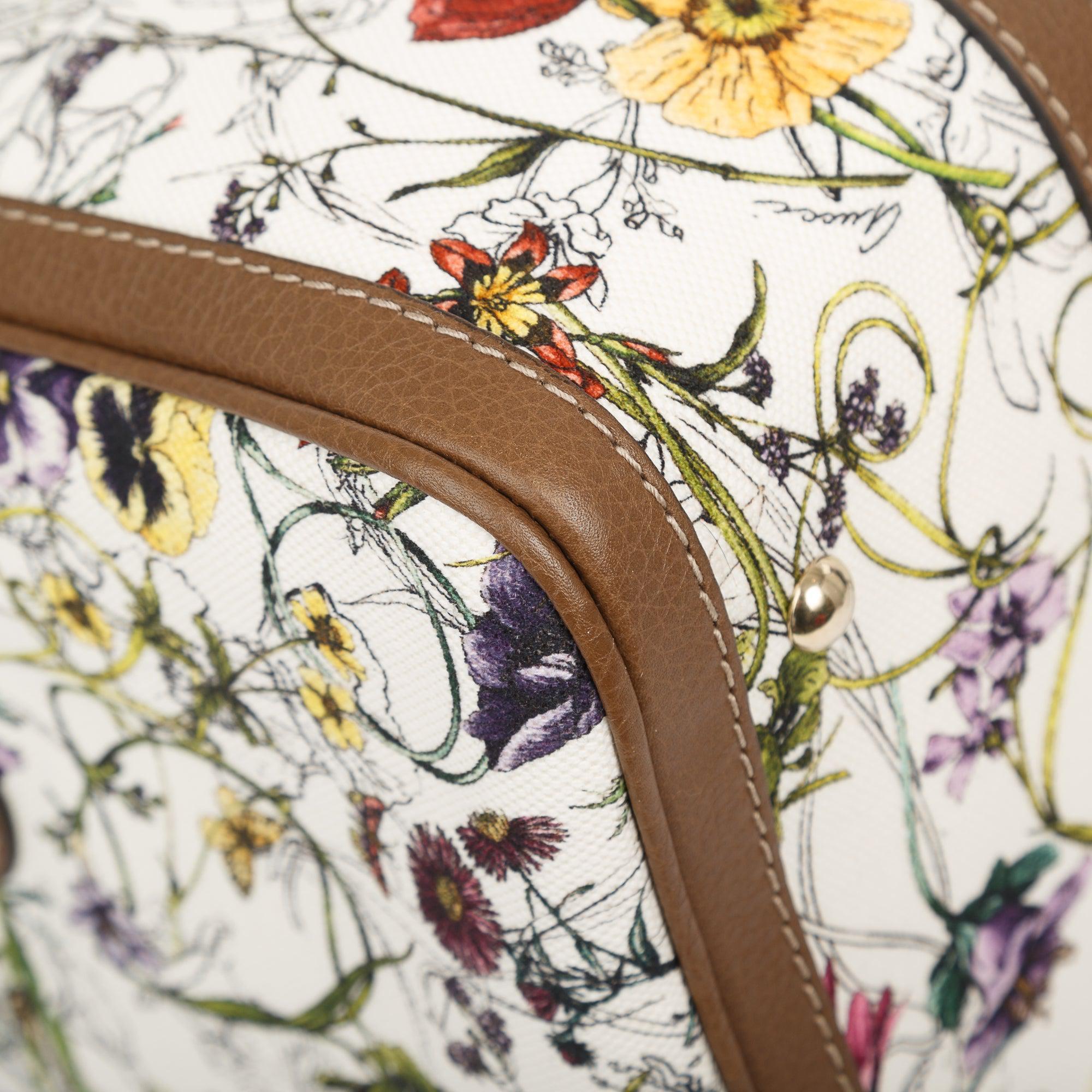 Gucci Flora Canvas Medium Joy Boston Bag w/ Strap