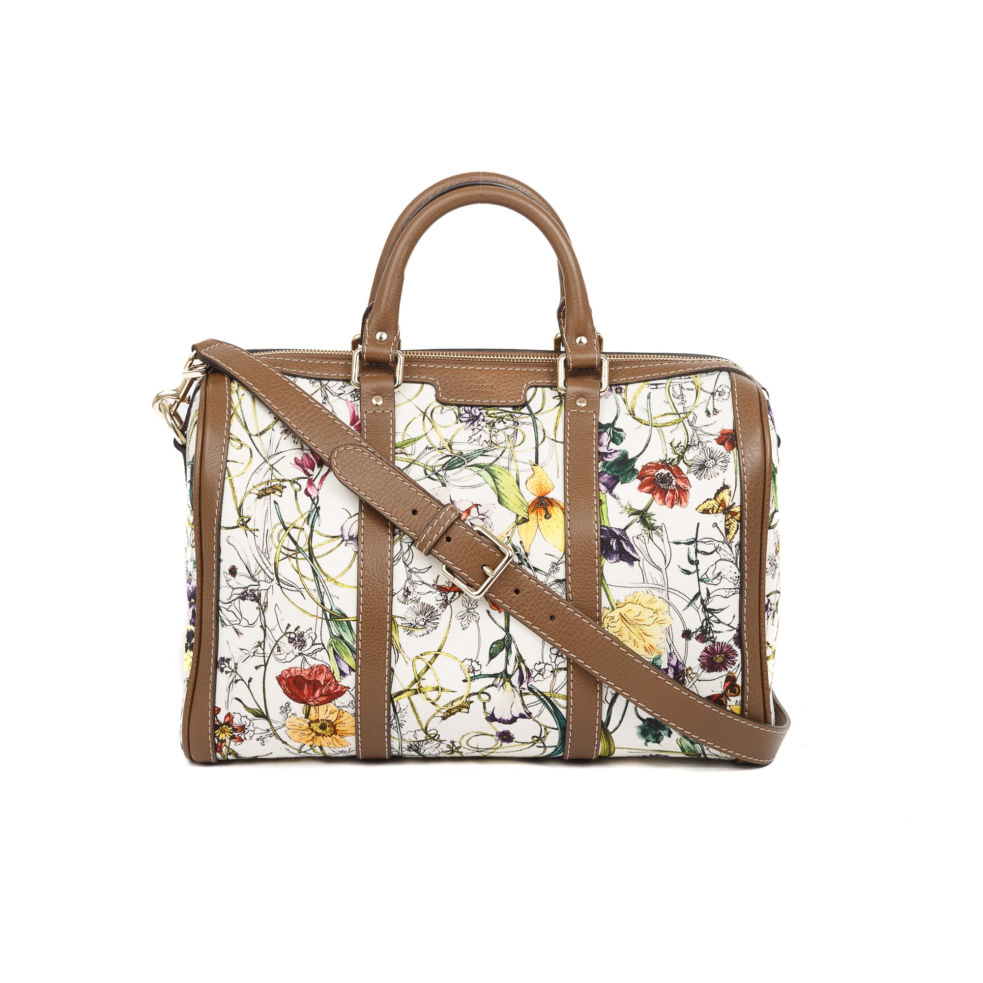 Gucci Flora Canvas Medium Joy Boston Bag w/ Strap