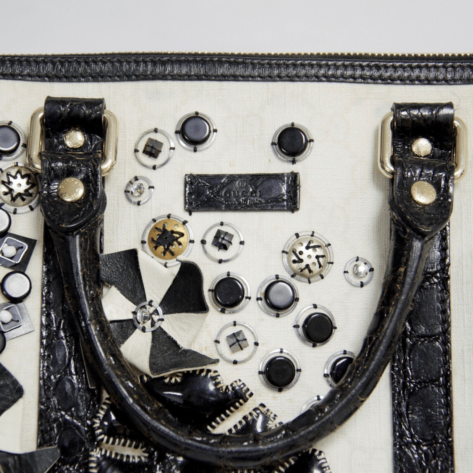 Gucci Floral Applique Boston Bag
