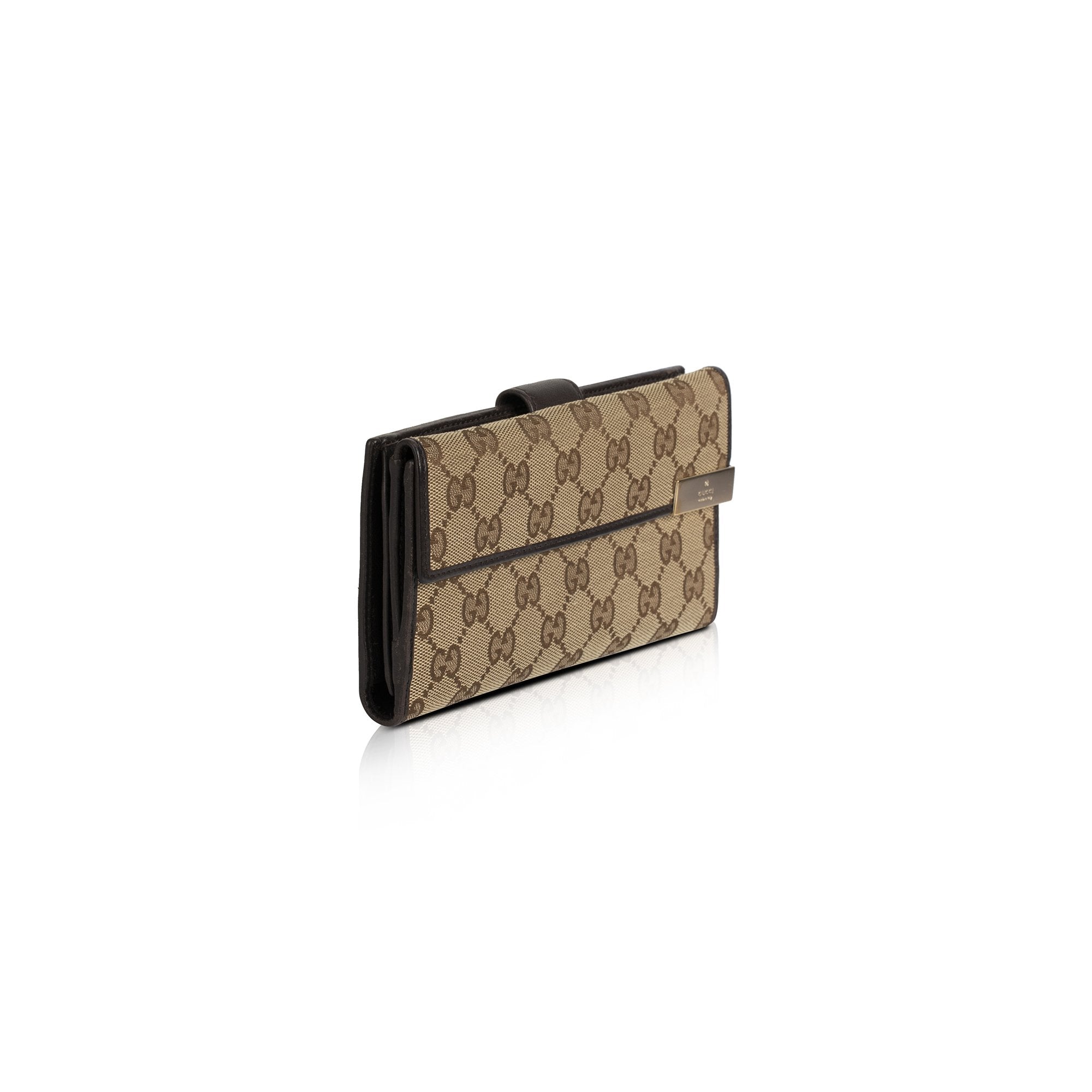 Gucci GG Canvas Continental Wallet w/ Box