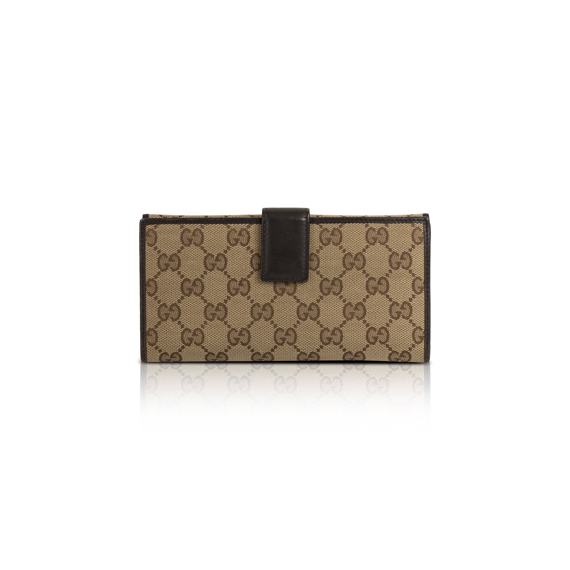 Gucci GG Canvas Continental Wallet w/ Box