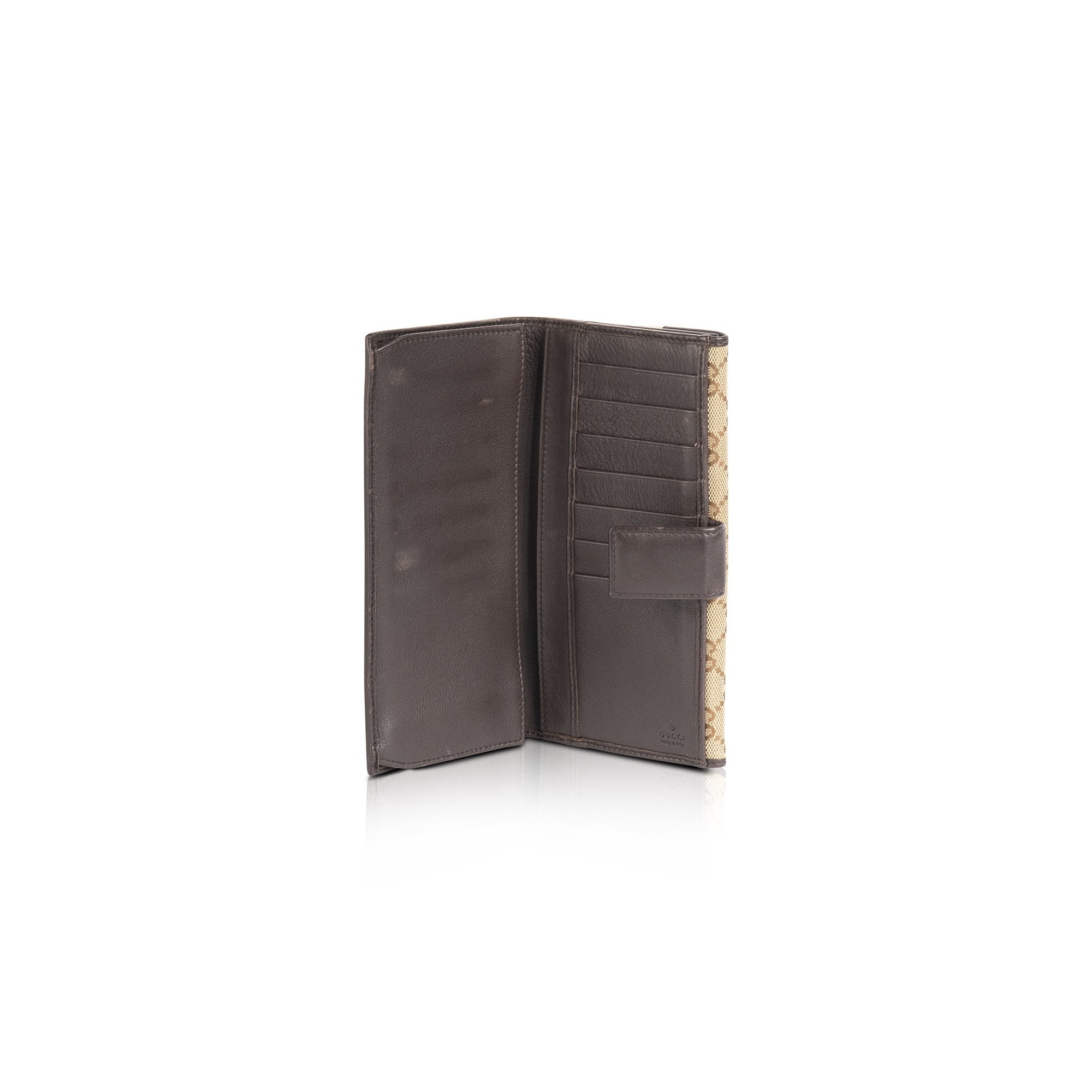 Gucci GG Canvas Continental Wallet w/ Box