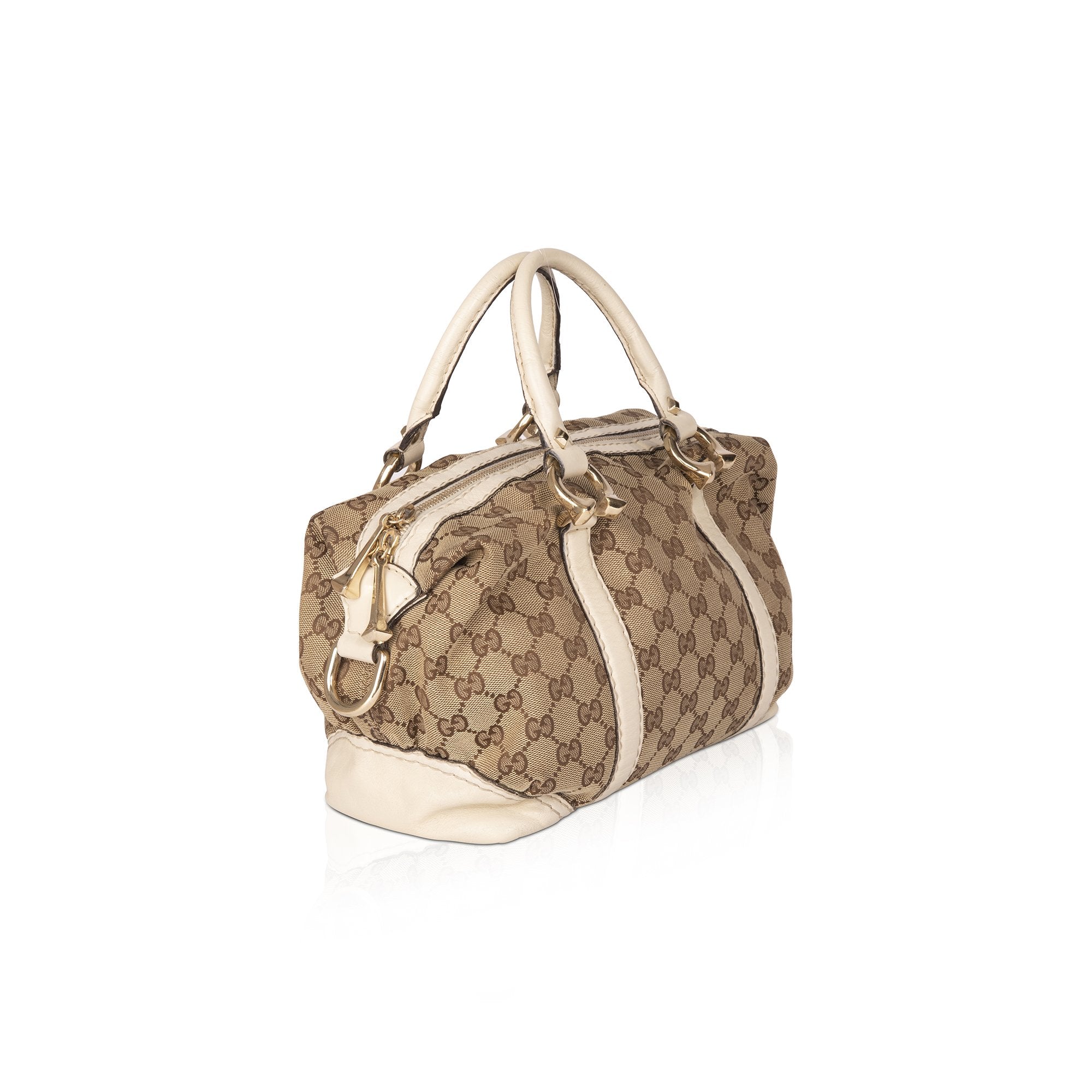 Gucci GG Canvas Equestrian Horseshoe Bowler Bag