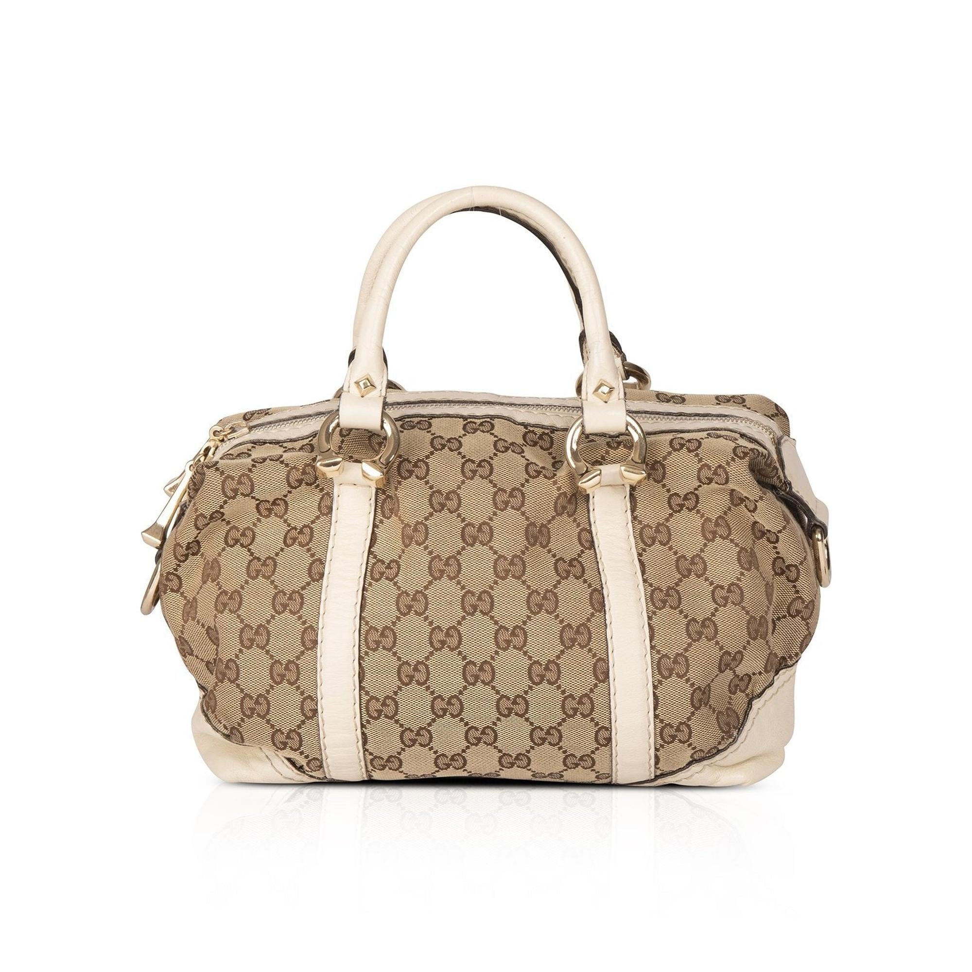 Gucci GG Canvas Equestrian Horseshoe Bowler Bag