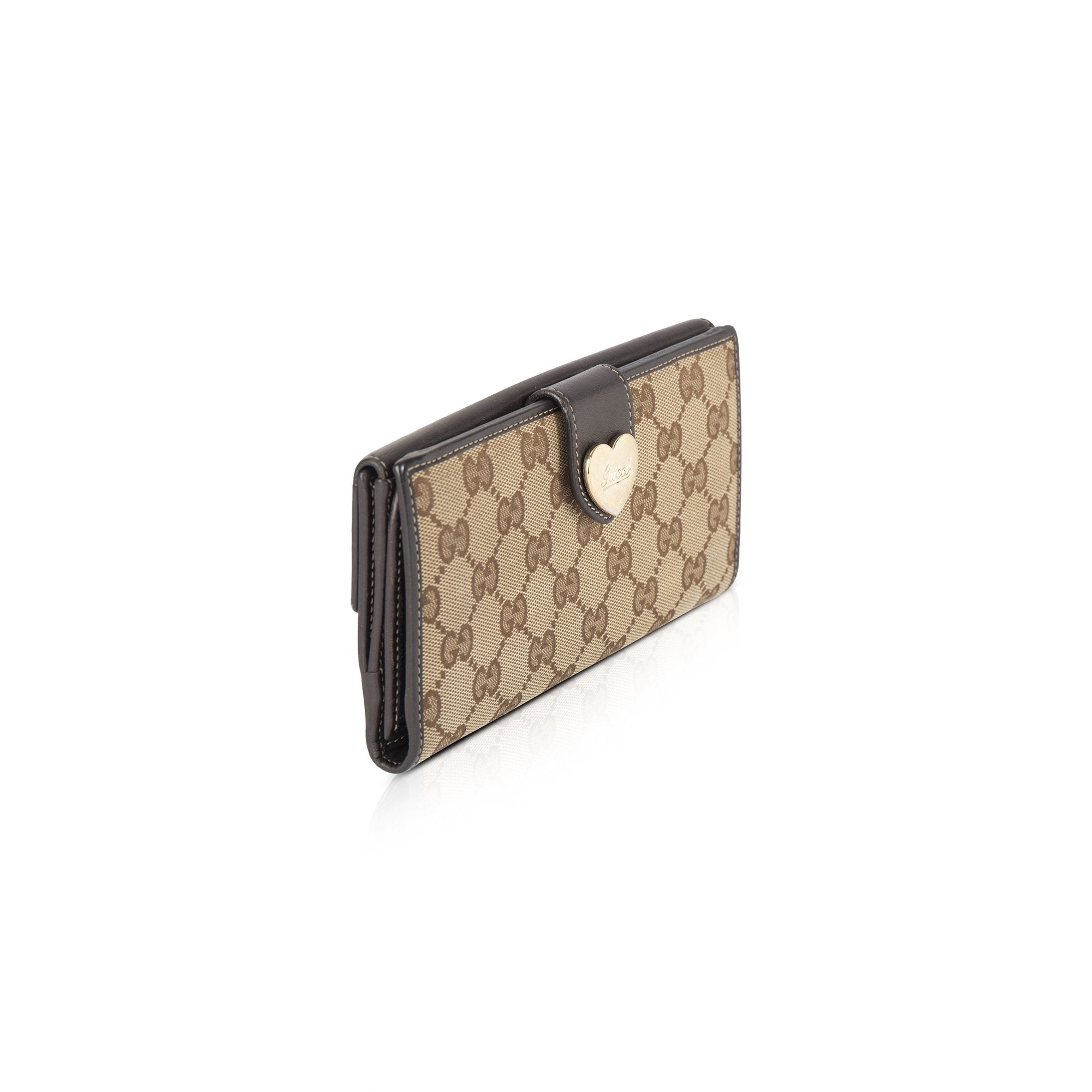 Gucci GG Canvas Heart Continental Wallet