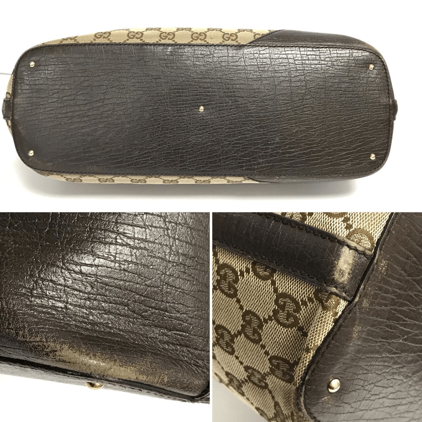 Gucci GG Canvas Horsebit Hasler Tote Handbag