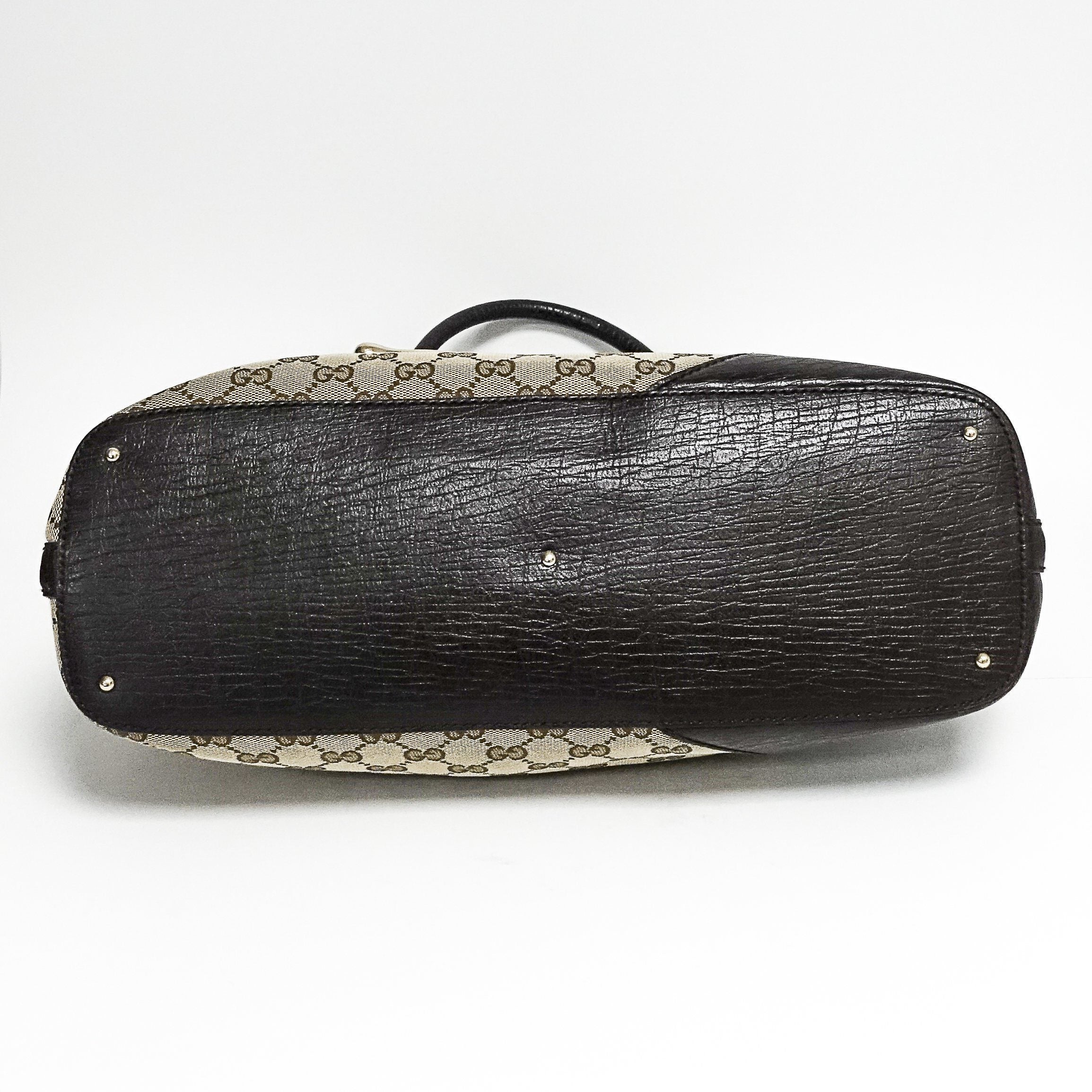 Gucci GG Canvas Horsebit Hasler Tote Handbag