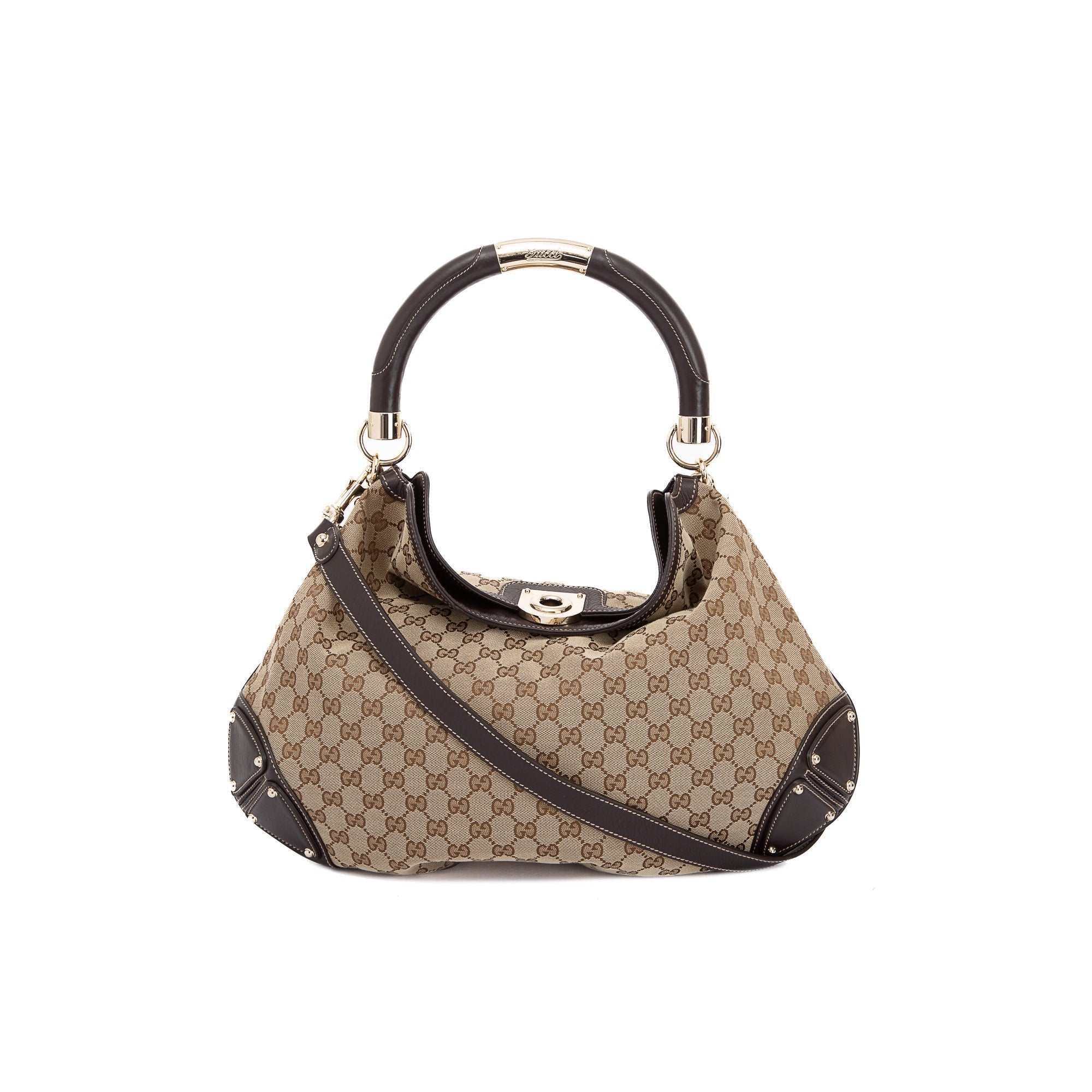 Gucci GG Canvas Large Indy Hobo w/ Strap