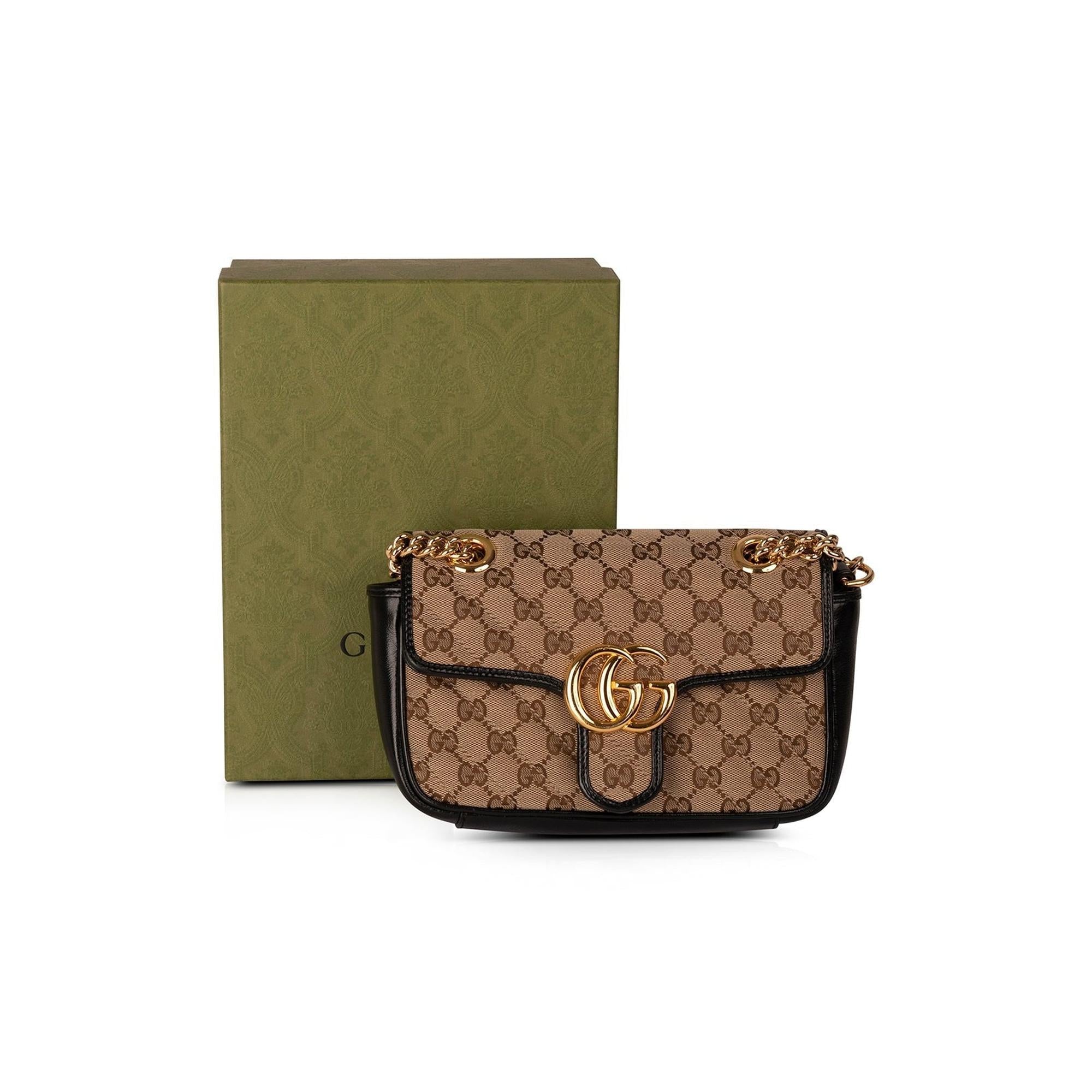 Gucci GG Canvas Marmont Mini Bag w/ Box