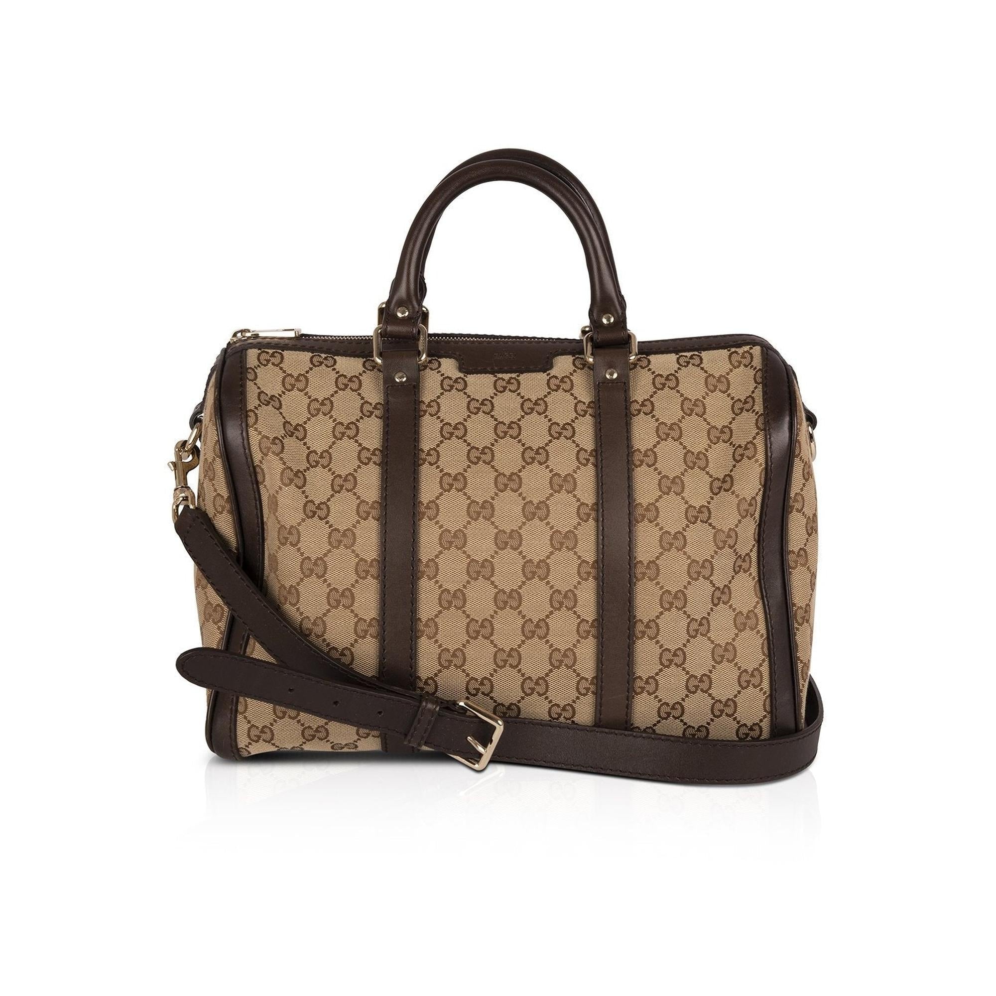 Gucci GG Canvas Medium Boston Bag w/ Strap