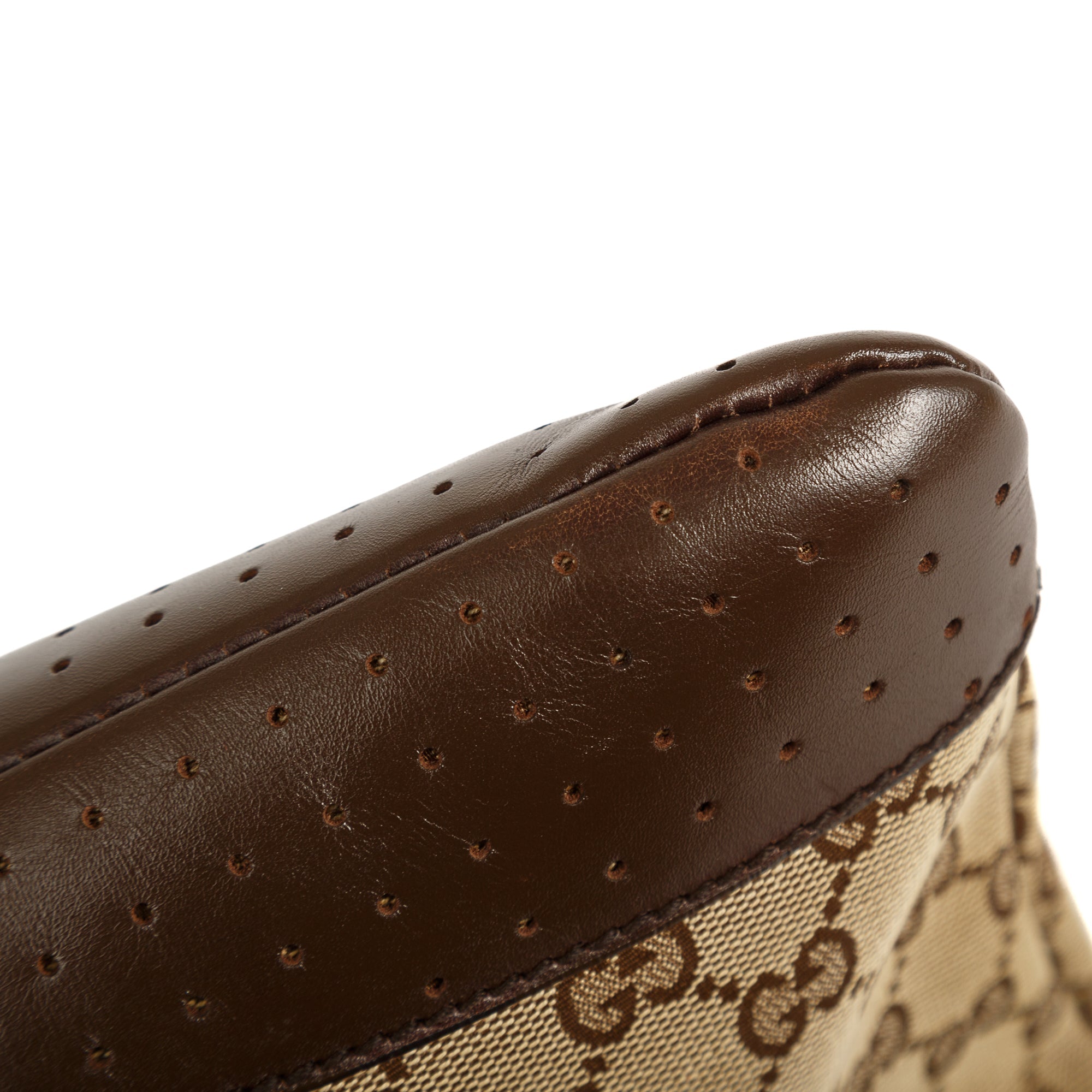 Gucci GG Canvas Perforated Leather Medium Messenger Bag