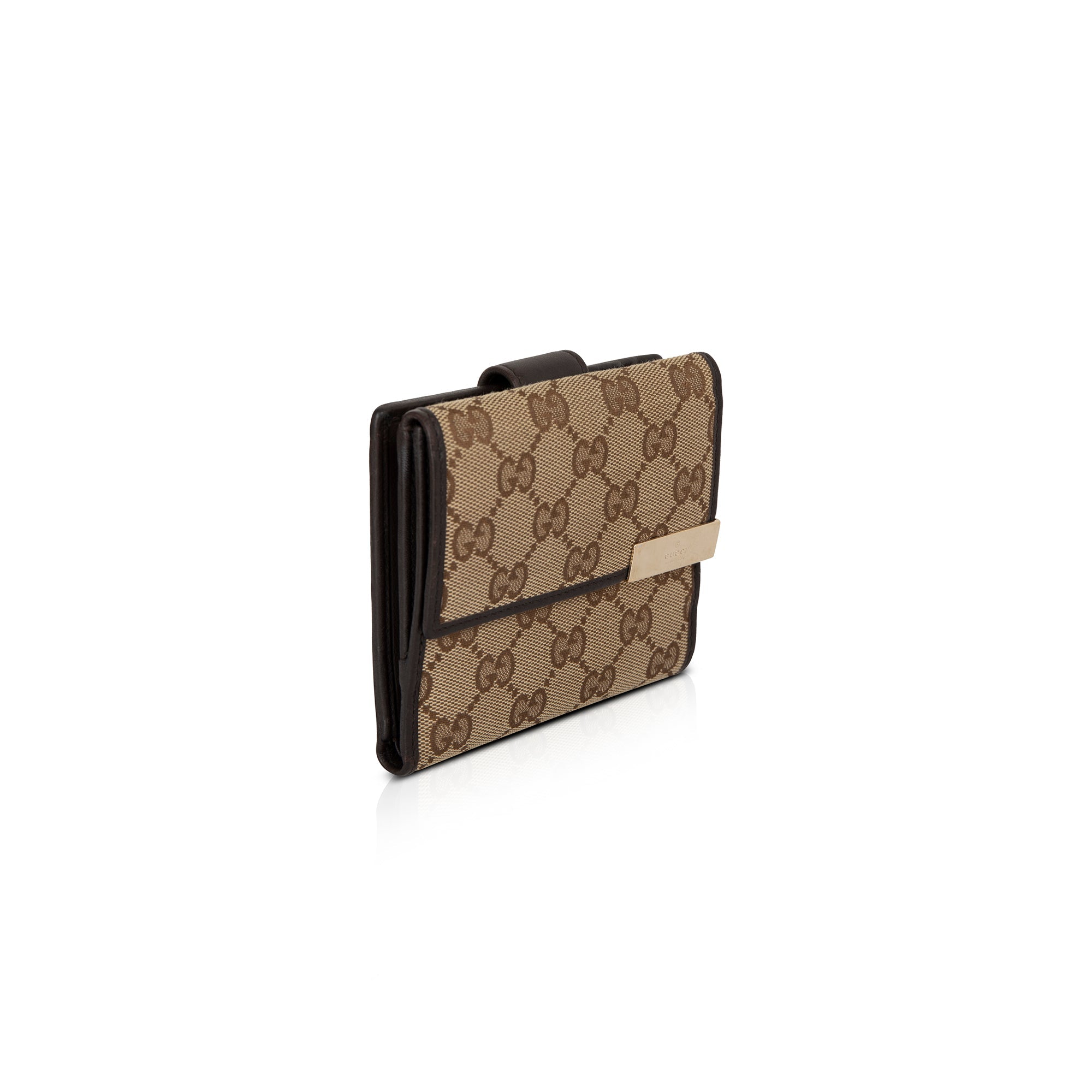 Gucci GG Canvas Trifold Wallet w/ Box