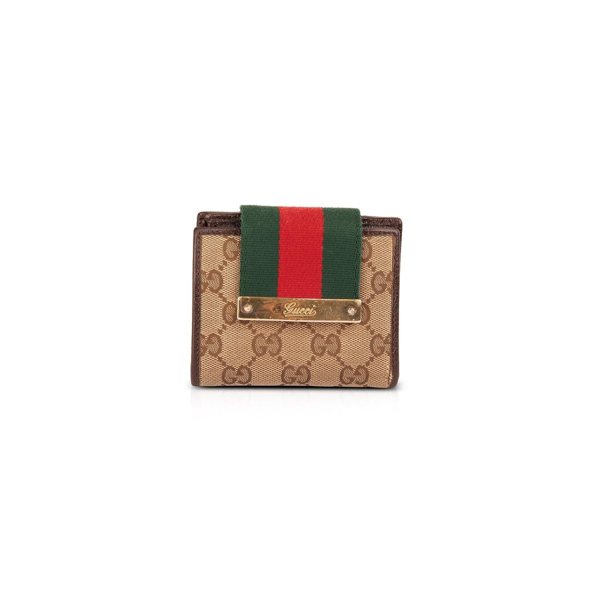 Gucci GG Canvas Web Compact Wallet