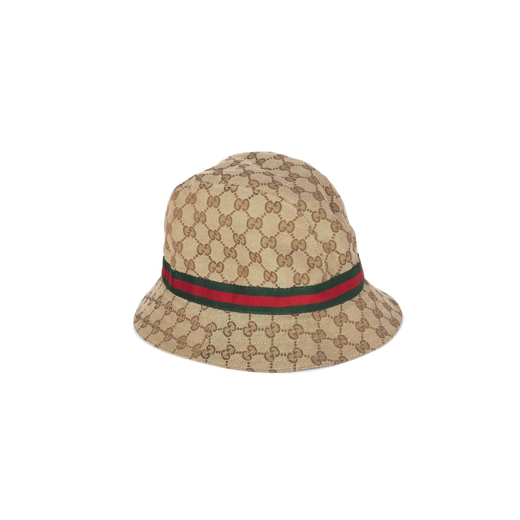 Gucci GG Canvas Web-Trimmed Bucket Hat, Size M
