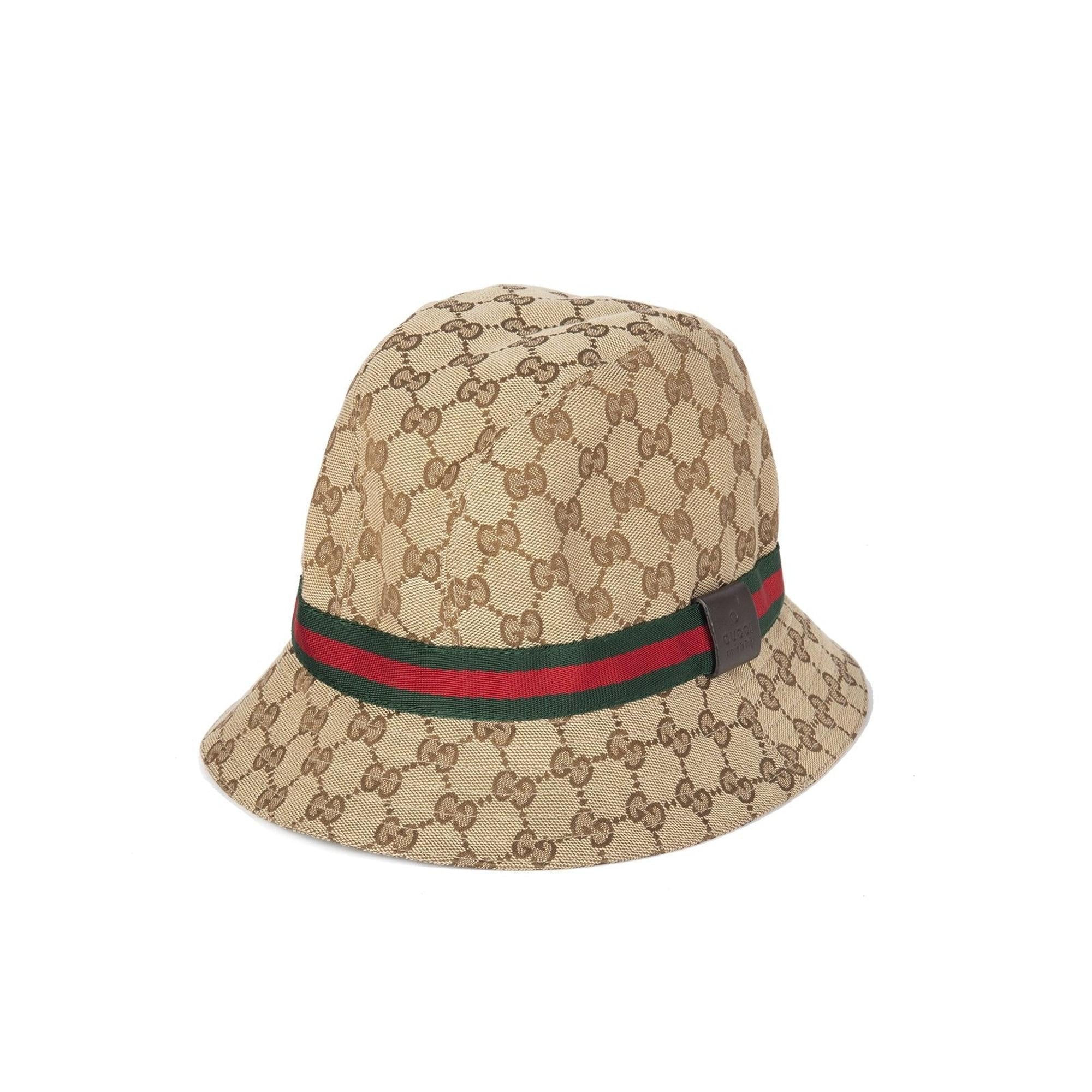 Gucci GG Canvas Web-Trimmed Bucket Hat, Size M