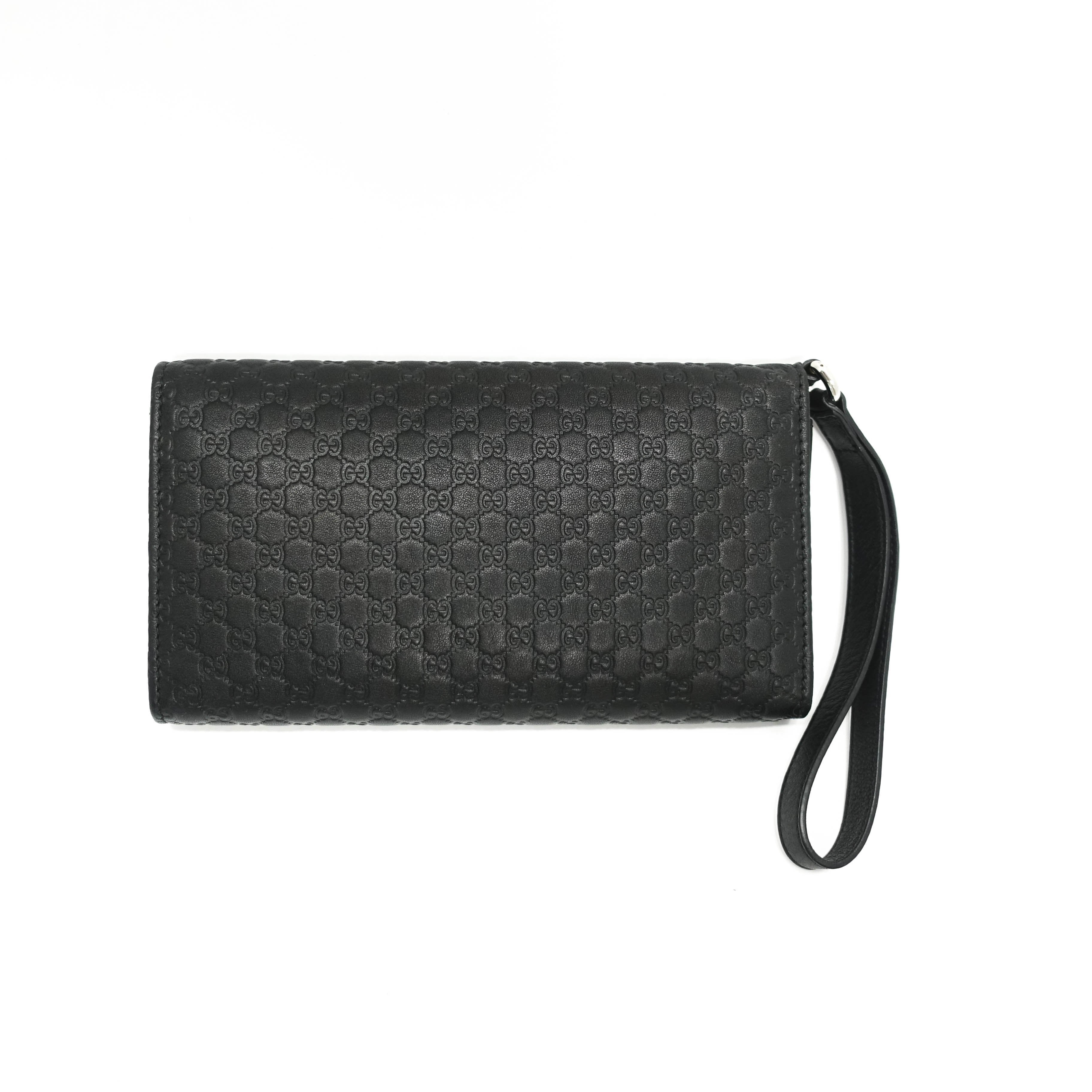 Gucci GG Guccisima Leather Travel Wristlet Wallet