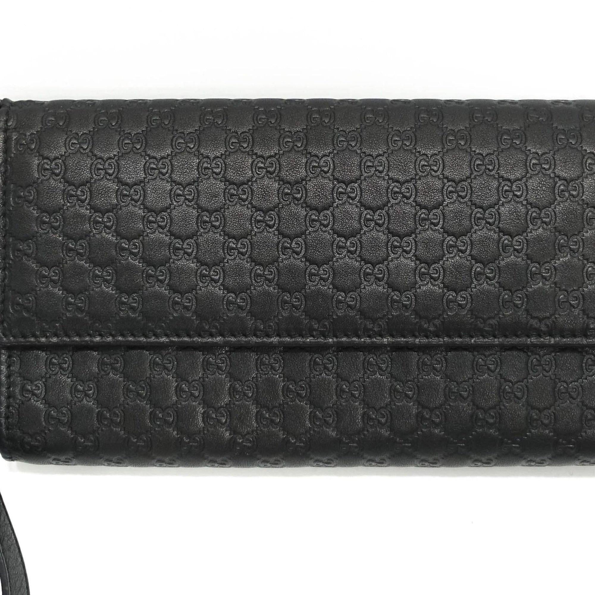 Gucci GG Guccisima Leather Travel Wristlet Wallet
