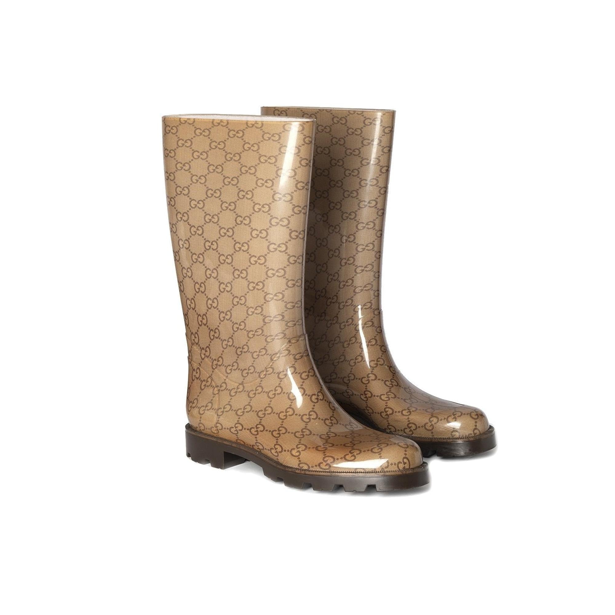 Gucci GG Logo Rain Boots, Size 39/9
