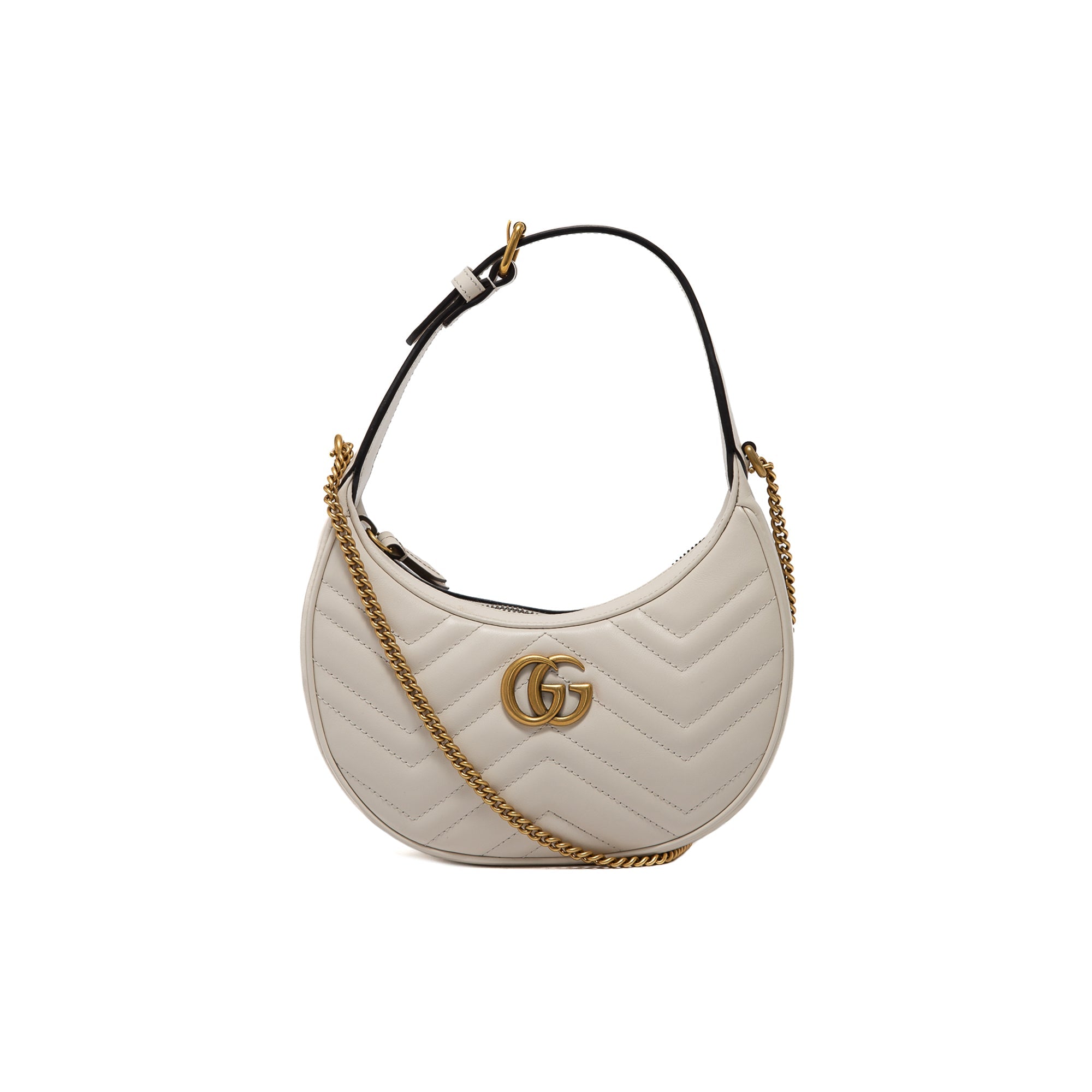 Gucci GG Marmont Half-Moon-Shaped Mini Bag w/ Box