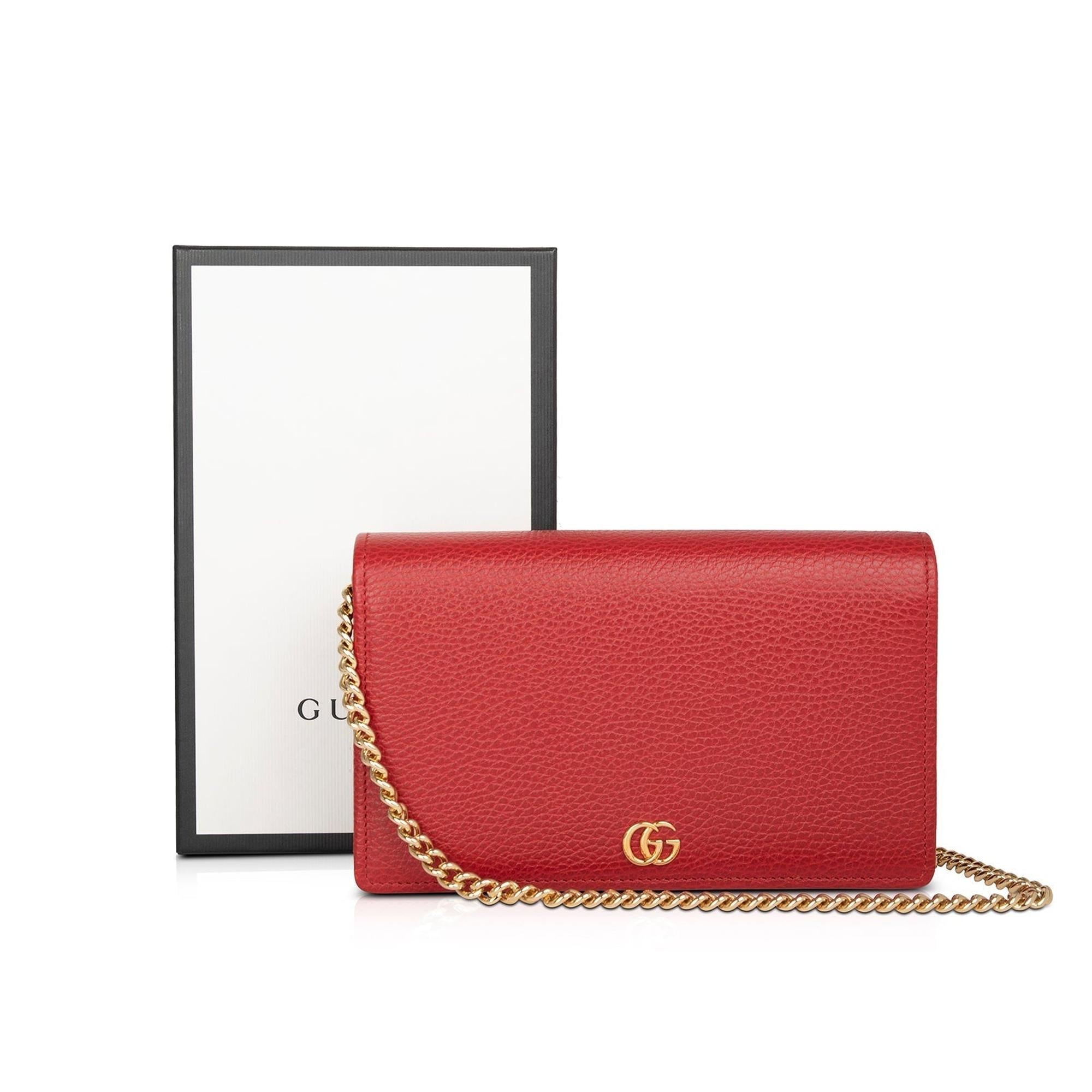 Gucci GG Marmont Leather Mini Chain Bag w/ Box