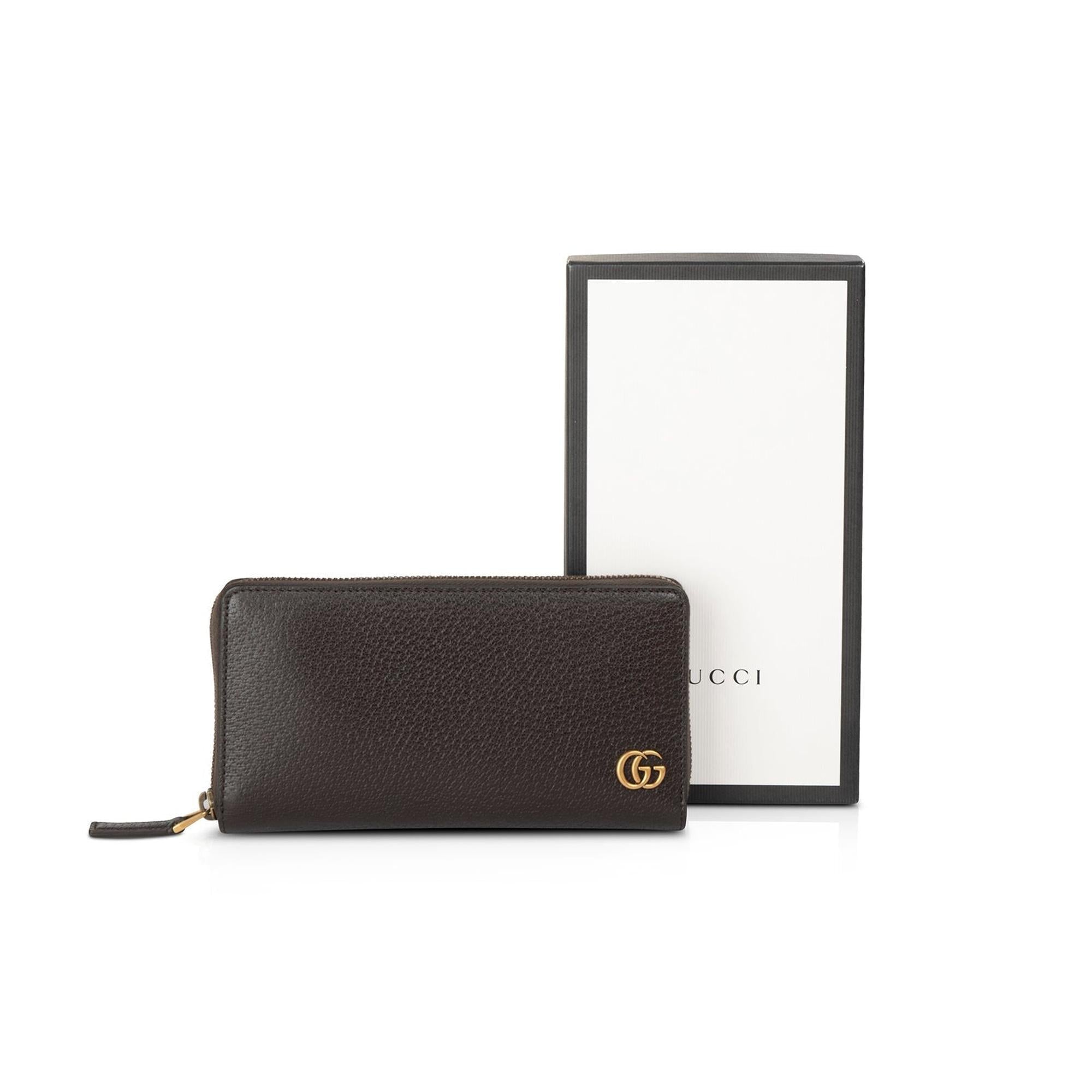 Gucci GG Marmont Leather Zip Around Wallet w/ Box