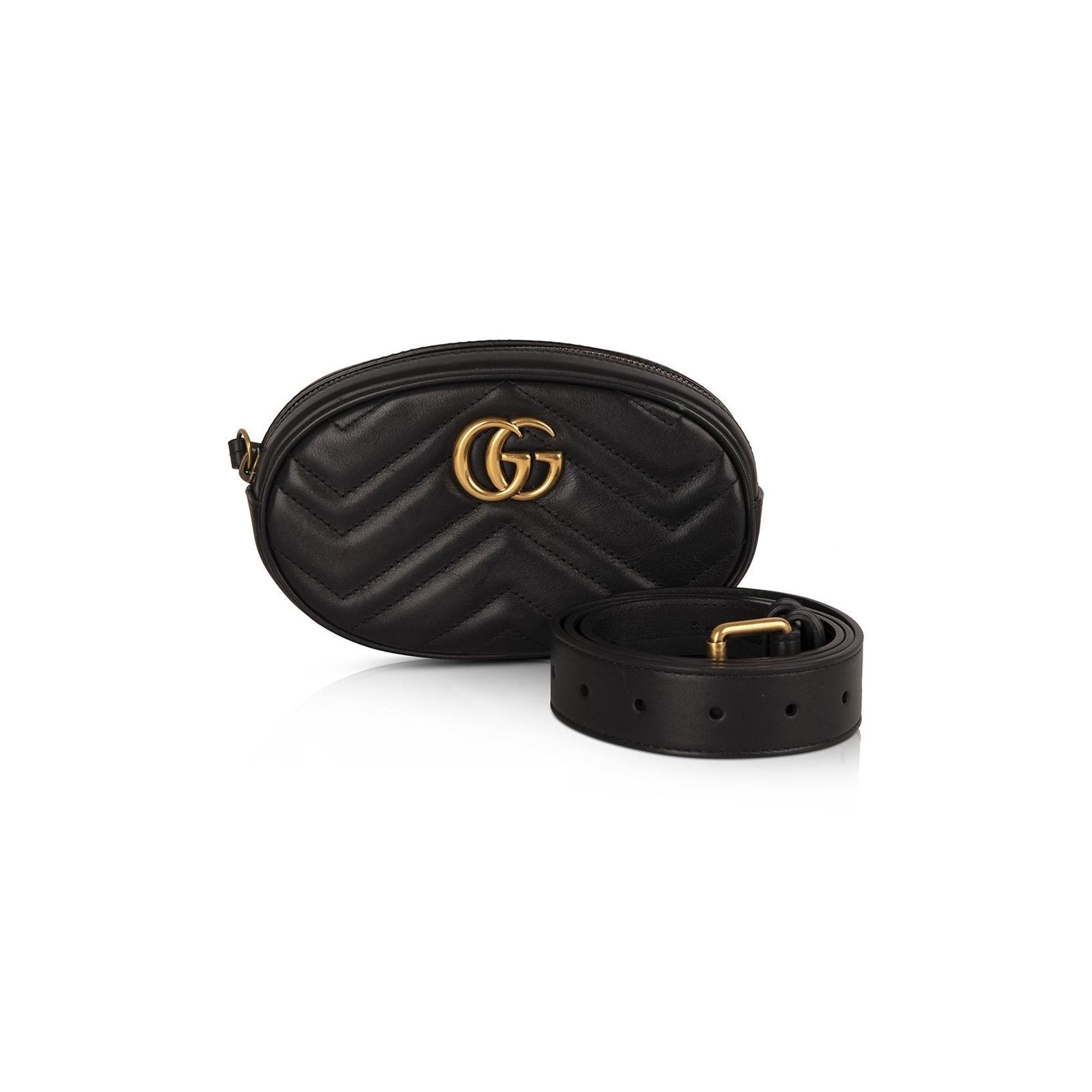 Gucci GG Marmont Matelasse Leather Belt Bag w/ Box