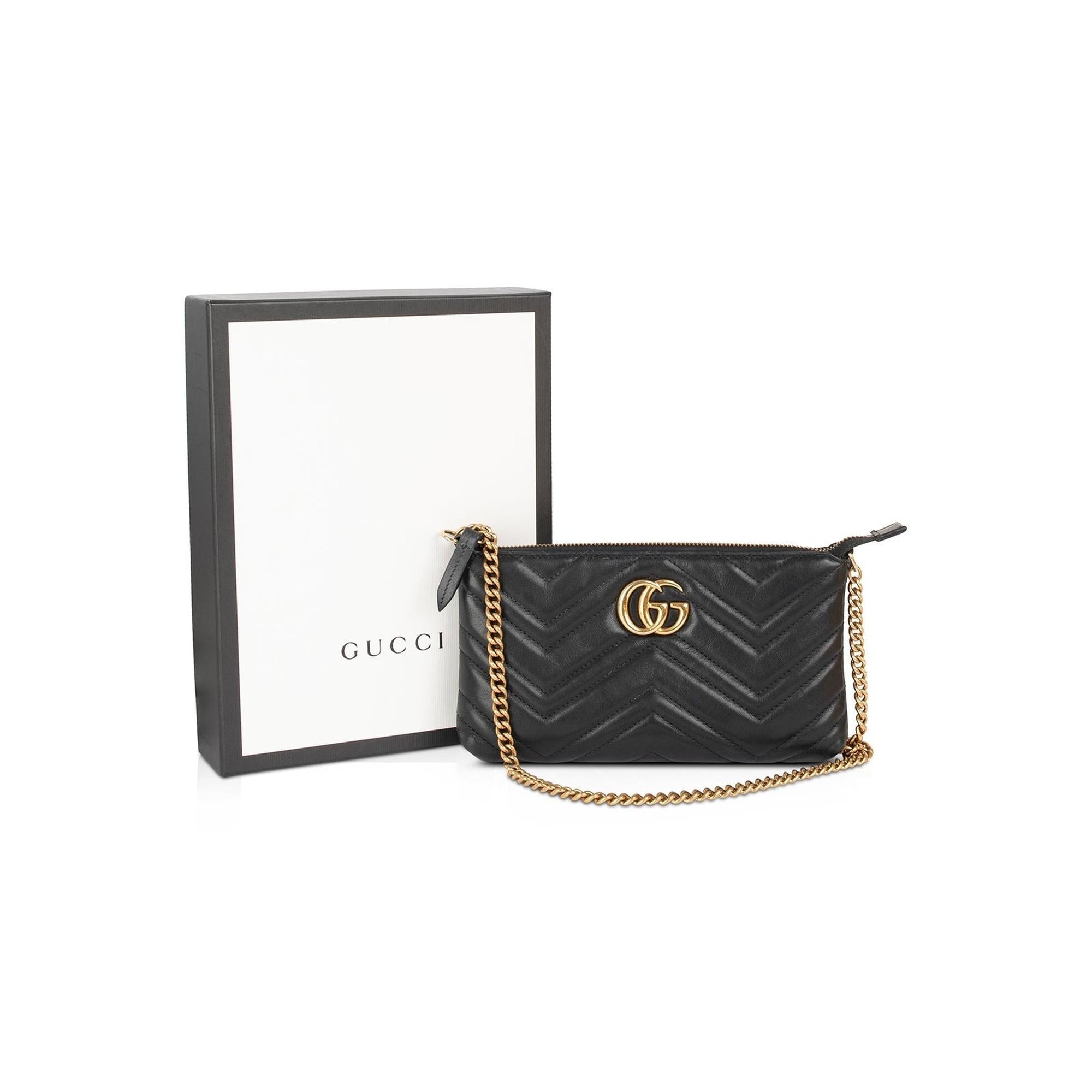 Gucci GG Marmont Matelasse Mini Chain Bag w/ Box