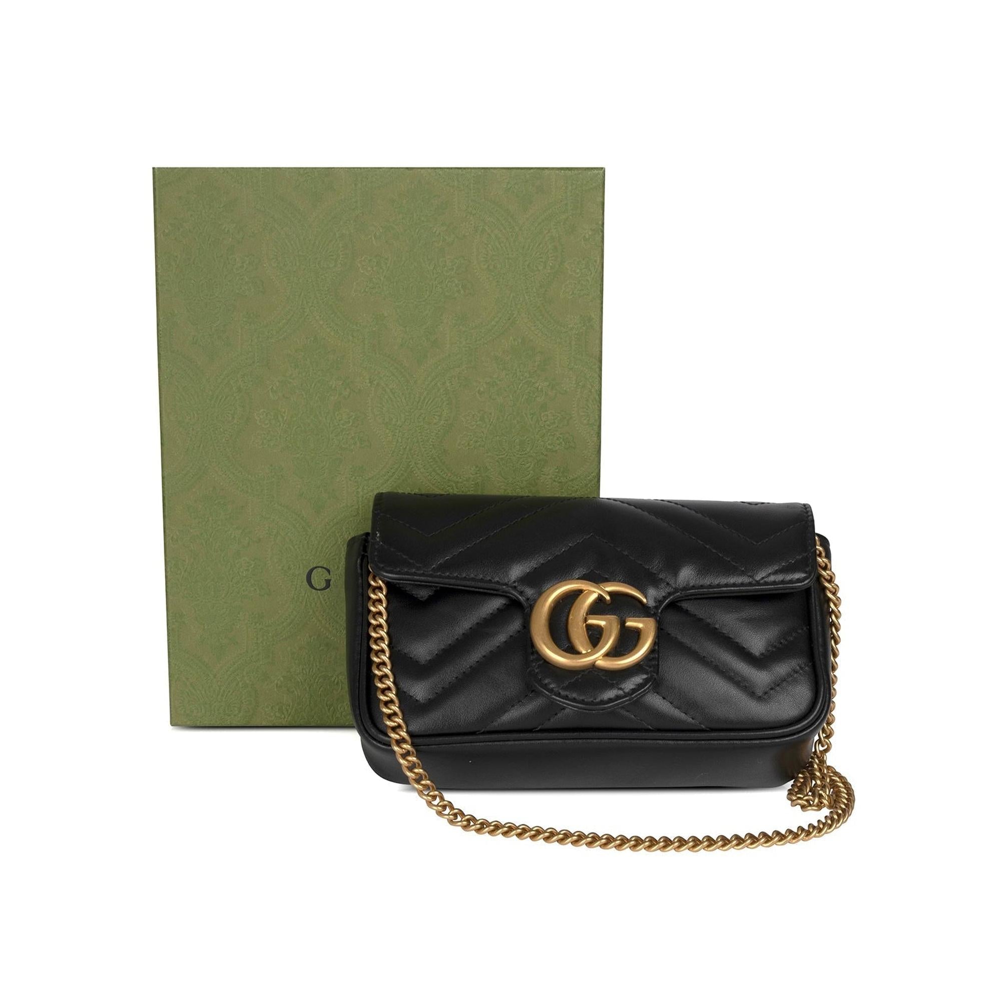 GUCCI マーモント　スーパーミニバッグ Gucci GG Marmont Matelasse Super Mini Bag w/ Box – OLIVER'S