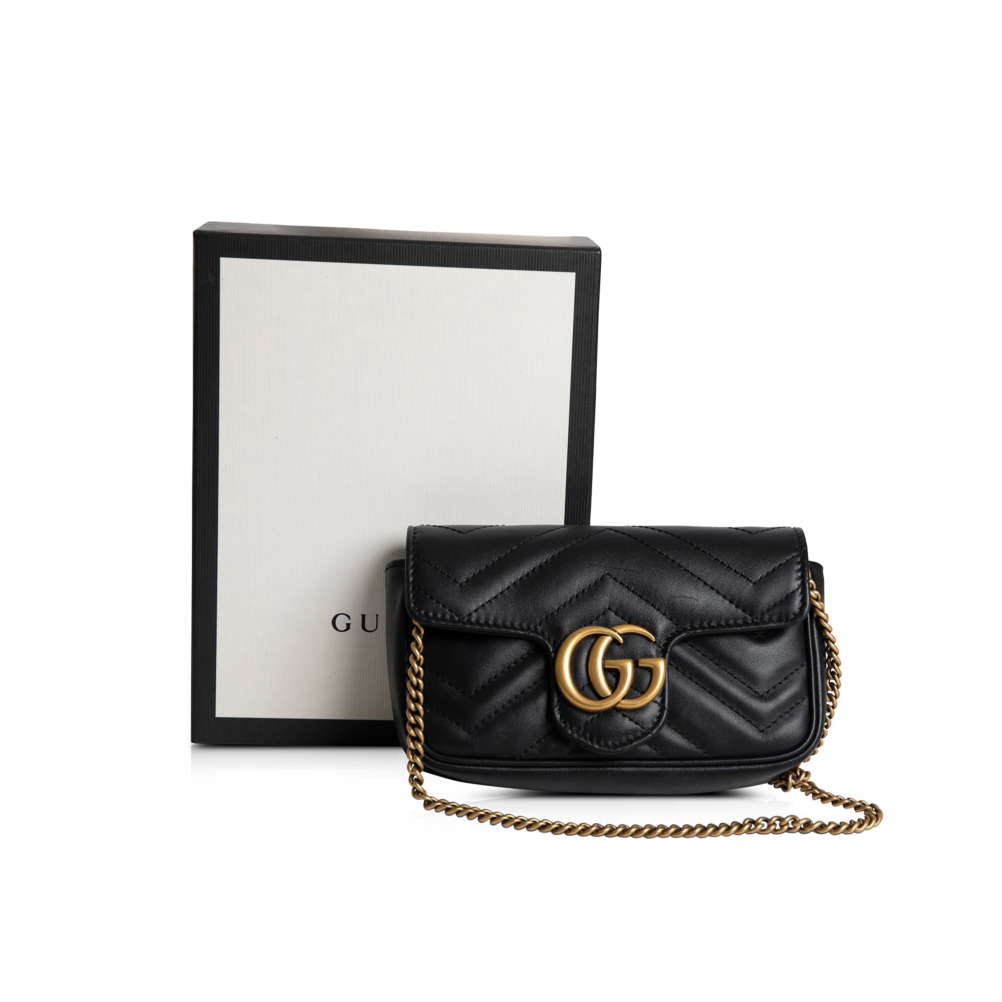Gucci GG Marmont Matelasse Super Mini Bag w/ Box