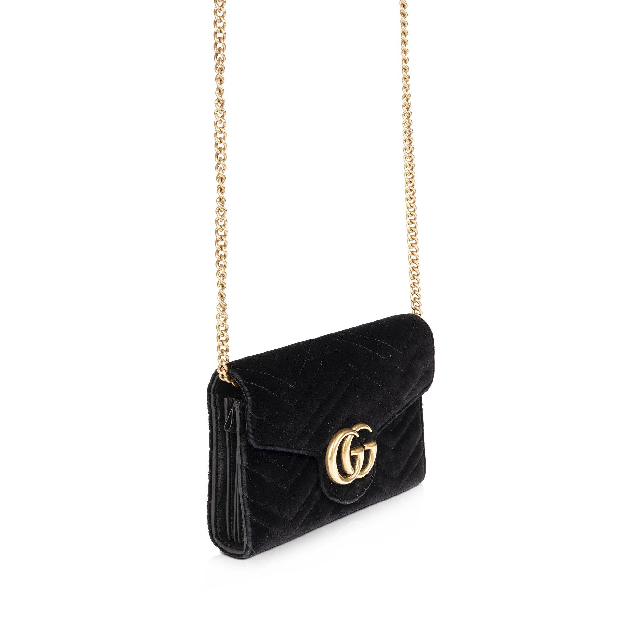 Gucci GG Marmont Matelasse Velvet Mini Bag w/ Box