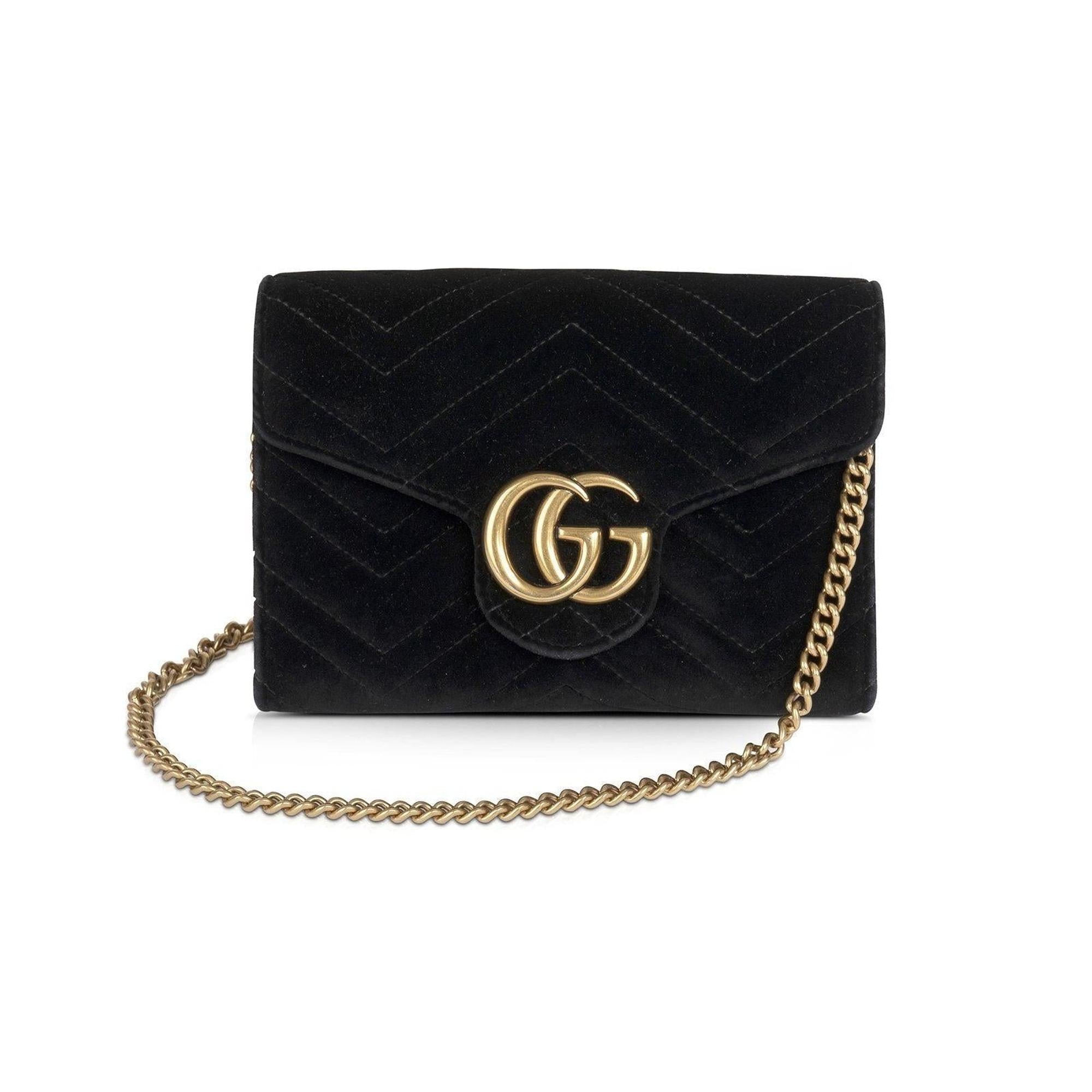 Gucci GG Marmont Matelasse Velvet Mini Bag w/ Box