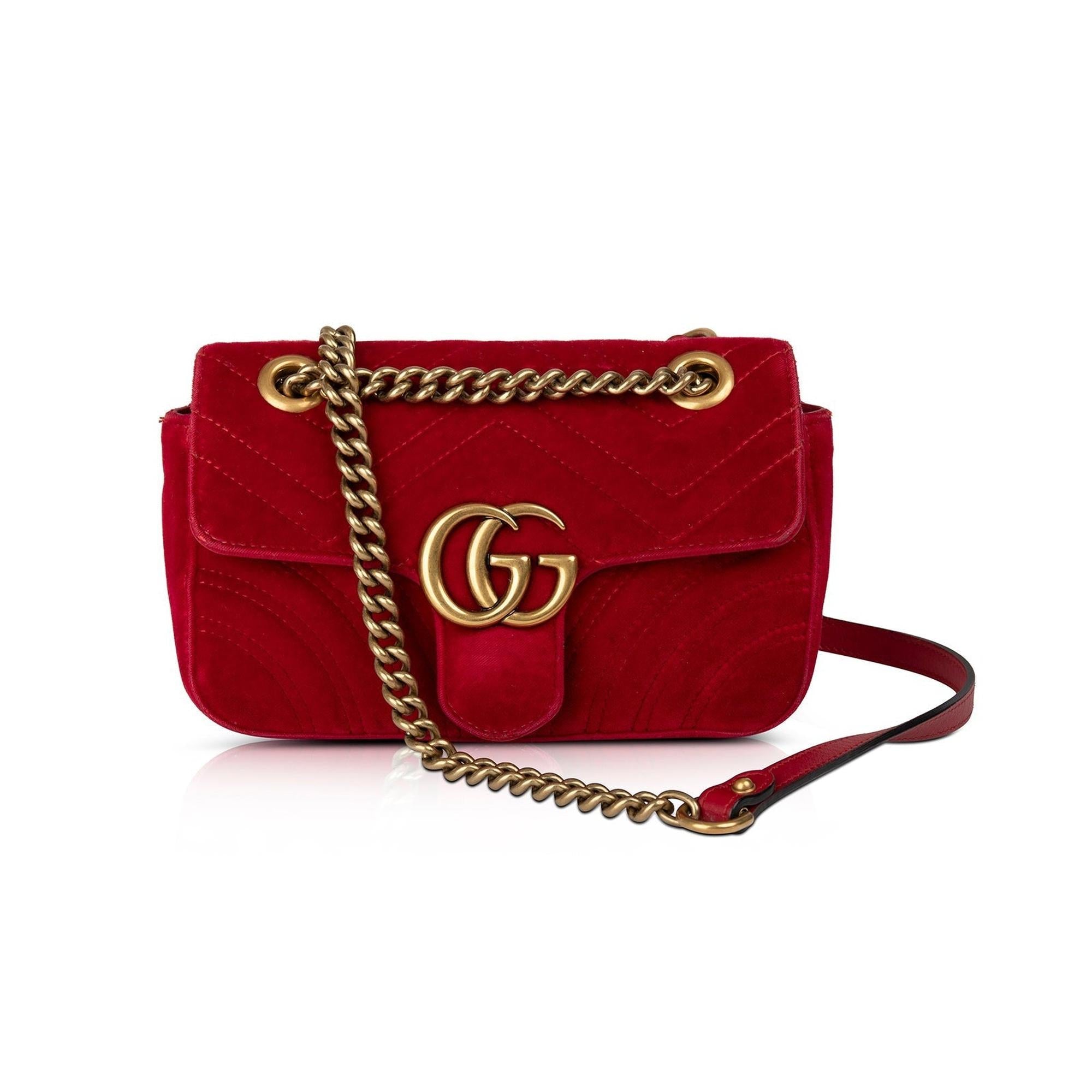Gucci GG Marmont Matelasse Velvet Mini Bag