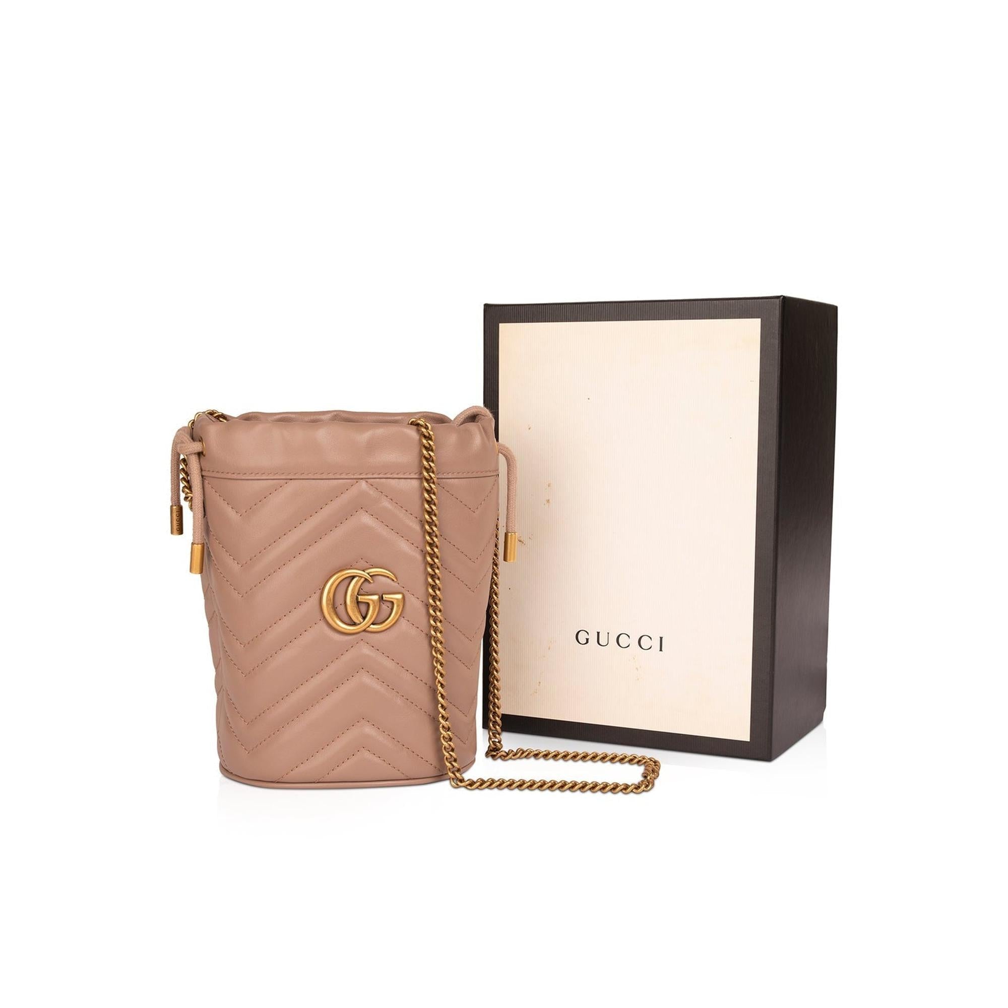 Gucci GG Marmont Mini Bucket Bag w/ Box