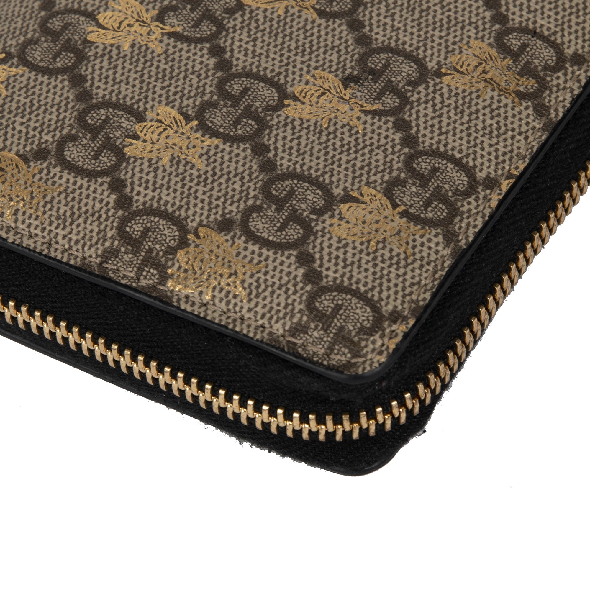 Gucci GG Supreme Bees Zip Around Wallet w/ Box