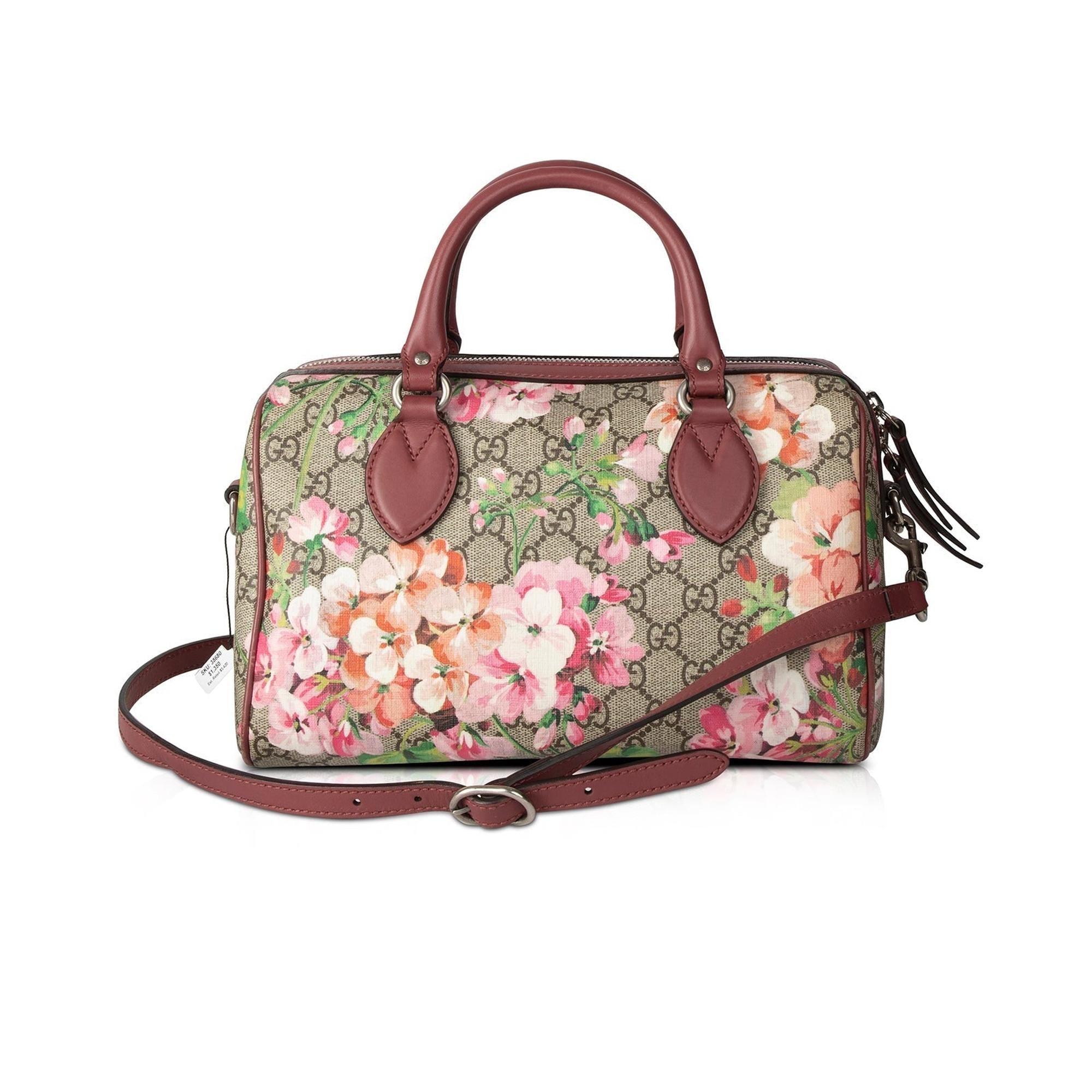 Gucci GG Supreme Blooms Small Boston Bag