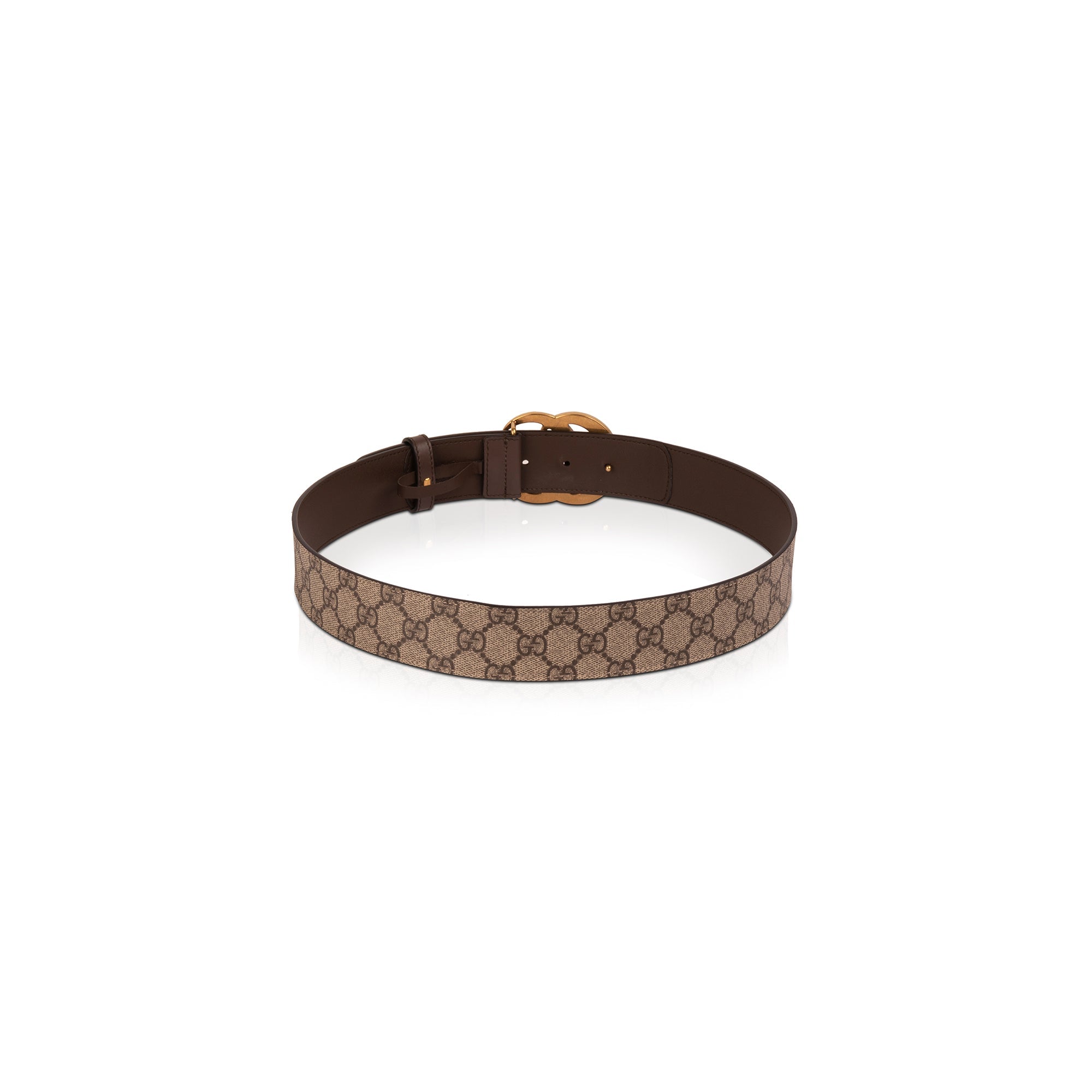 Gucci GG Supreme Canvas Belt with Double G Buckle w/ Box