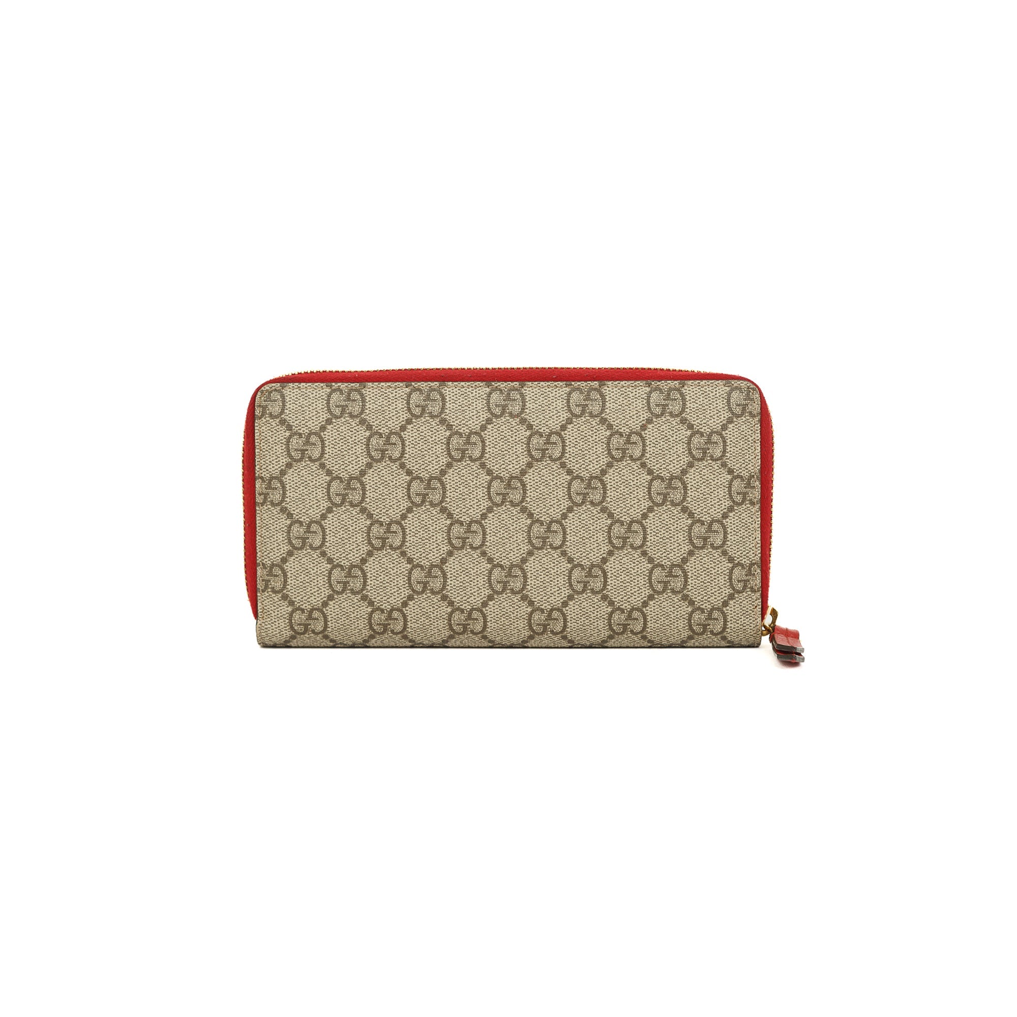 Gucci GG Supreme Embroidered Rainbow Love Zip Around Wallet