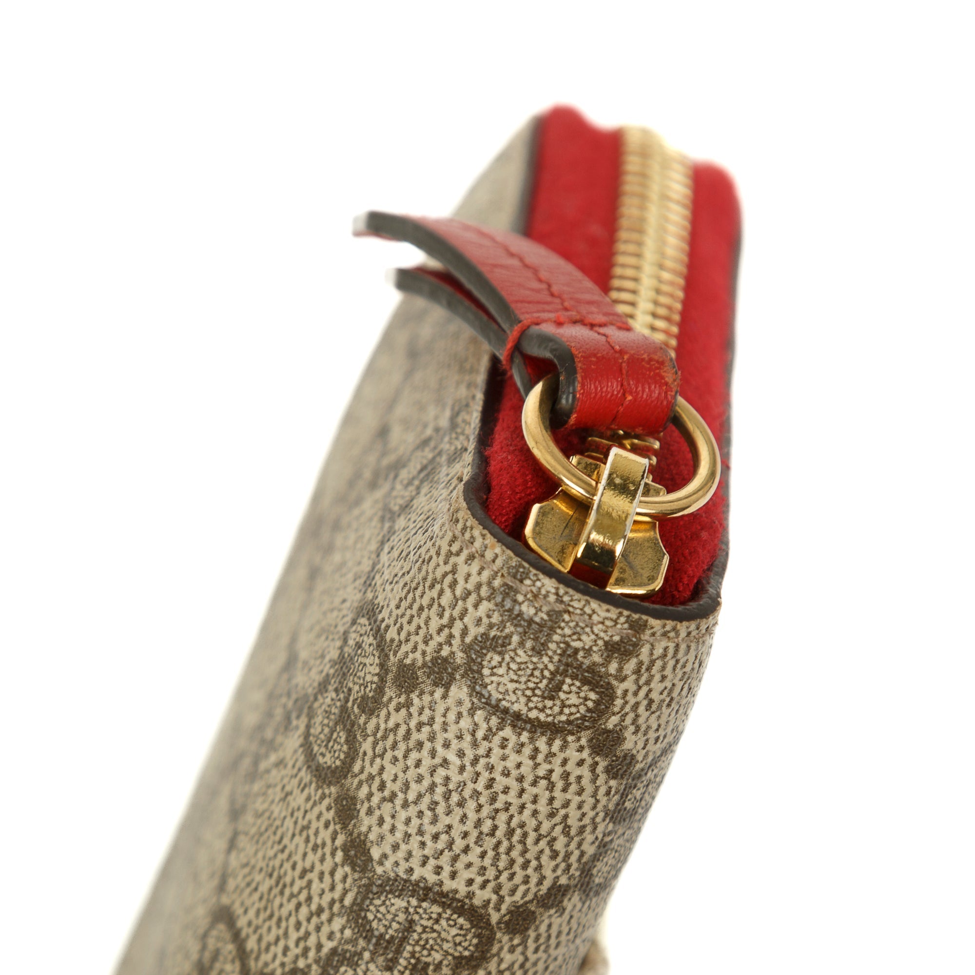 Gucci GG Supreme Embroidered Rainbow Love Zip Around Wallet