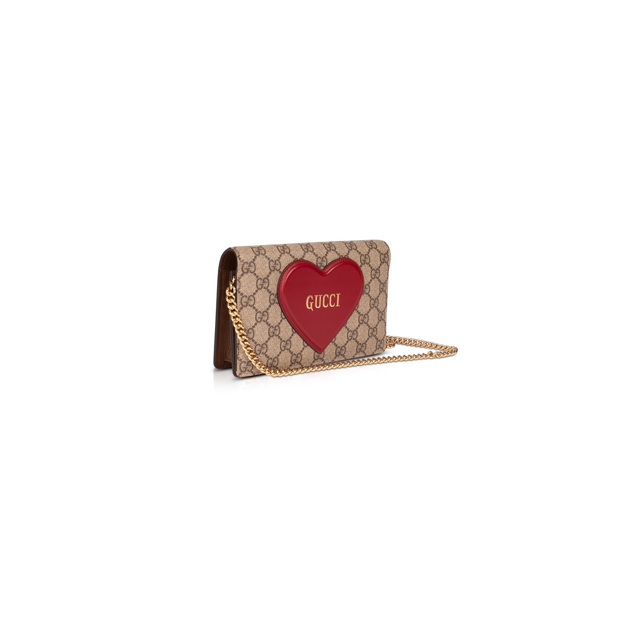 Gucci GG Supreme Limited Edition Valentine's Day Wallet on Chain w/ Box