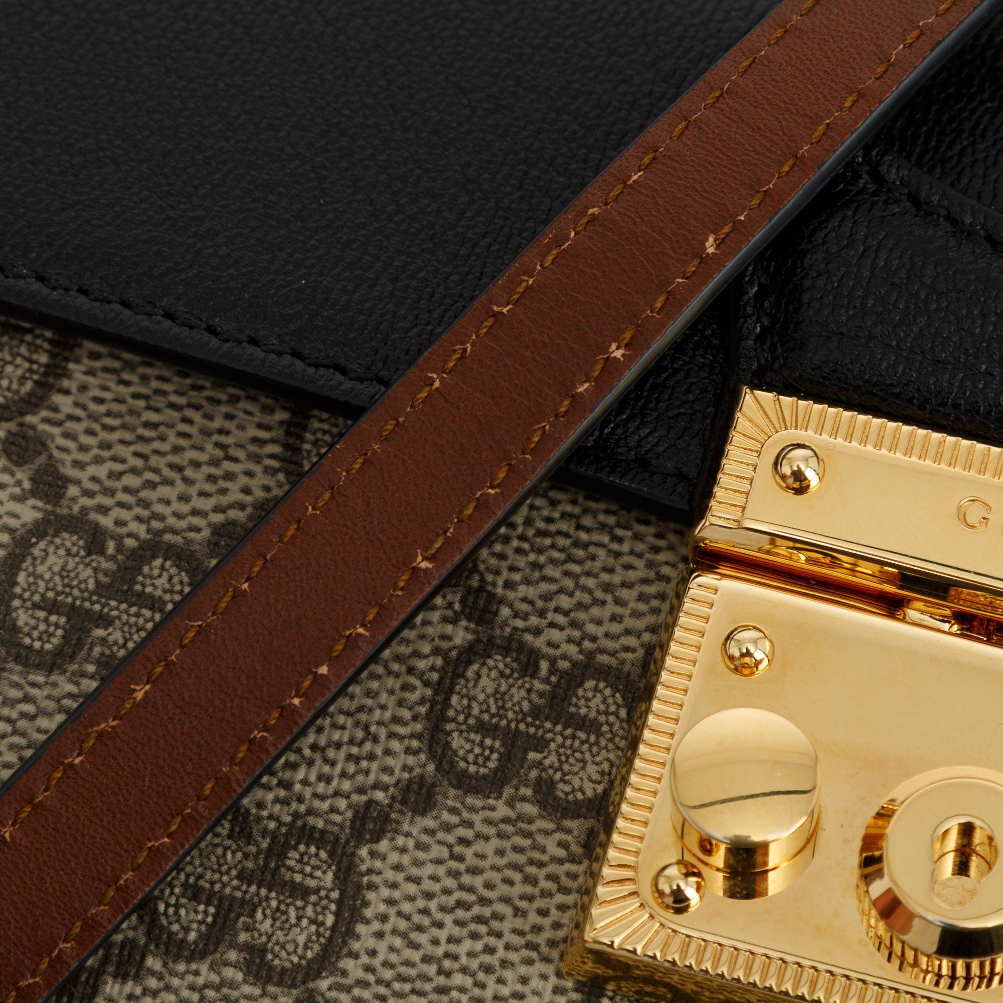 Gucci GG Supreme Padlock Mini Bag w/ Strap & Box